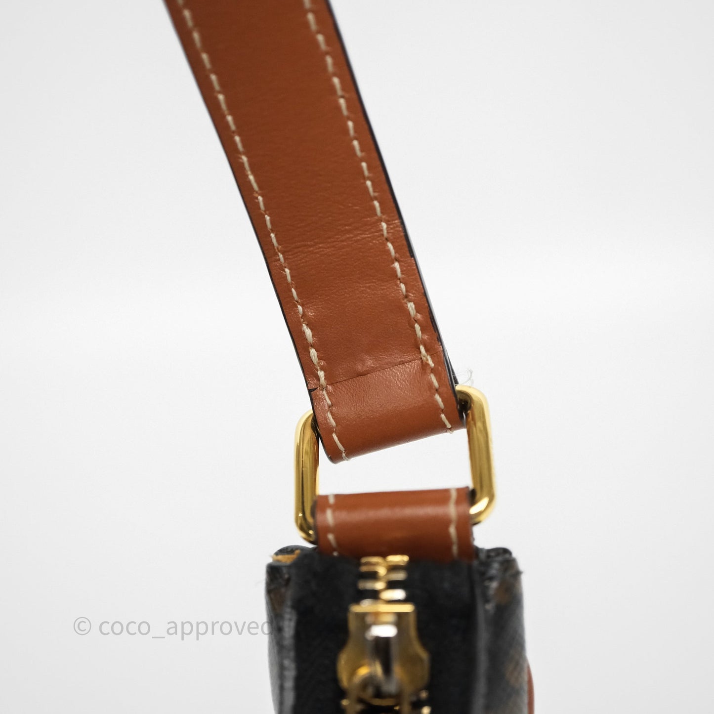 Celine Ava Bag In Triomphe Canvas Calfskin Tan