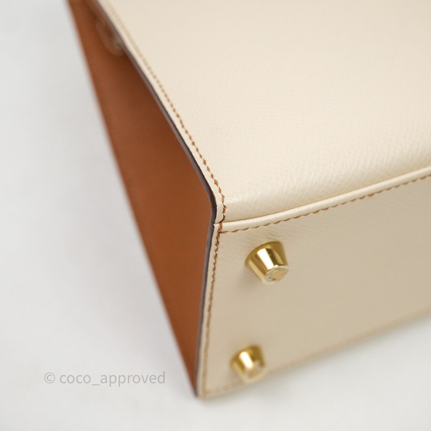 Hermes Kelly 25 Special Order Craie x Gold Epsom Matte Gold Hardware
