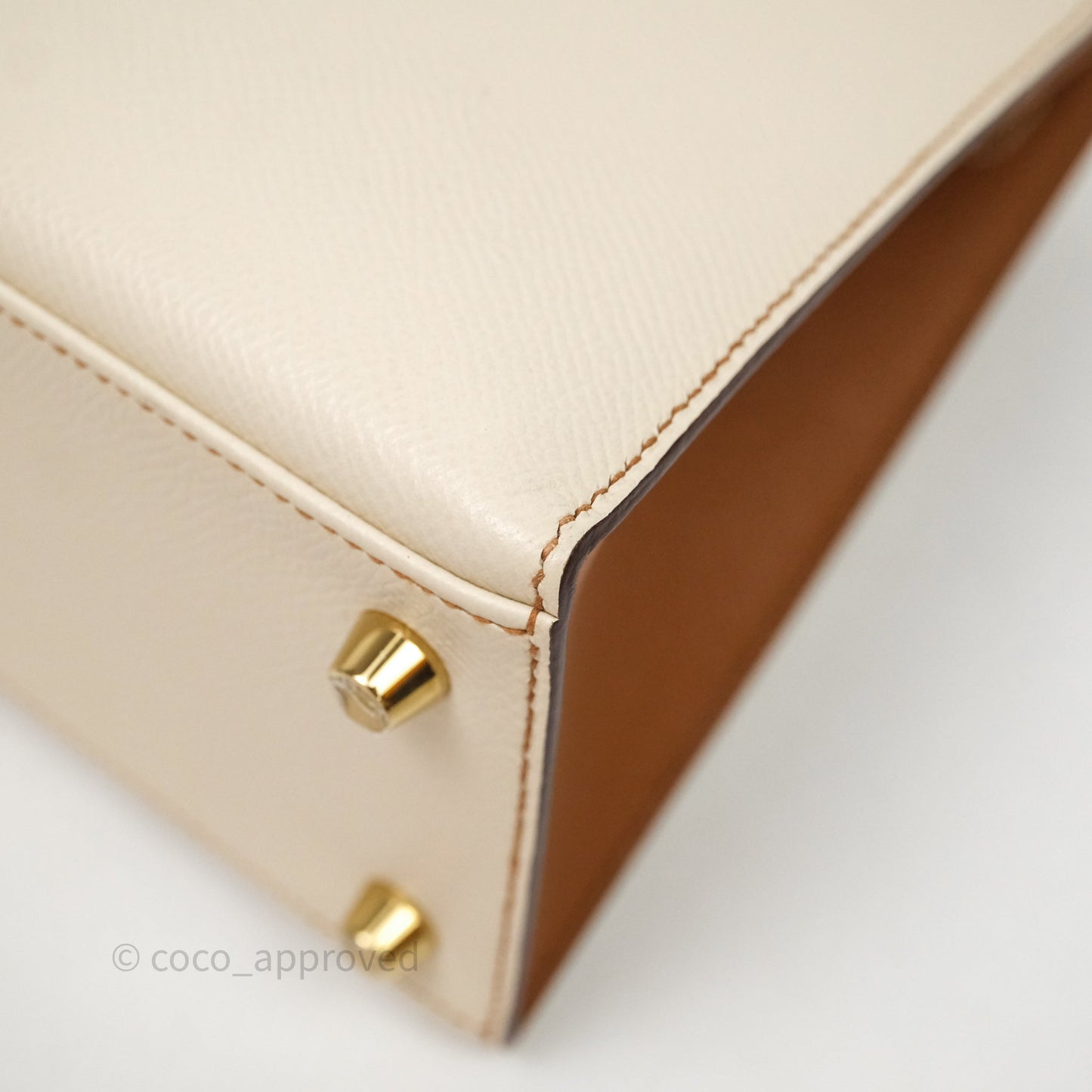 Hermes Kelly 25 Special Order Craie x Gold Epsom Matte Gold Hardware