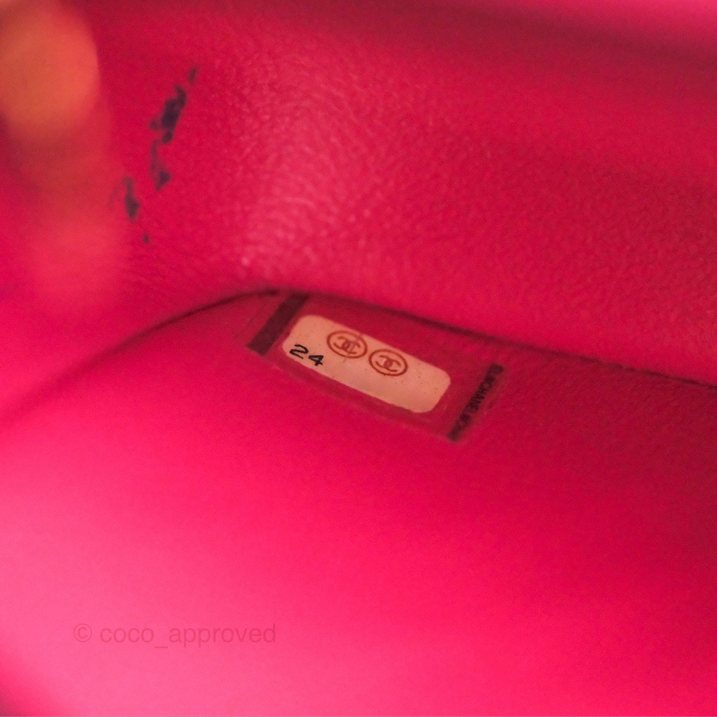 Chanel Chevron Mini Square Flap Pink Lambskin Gold Hardware