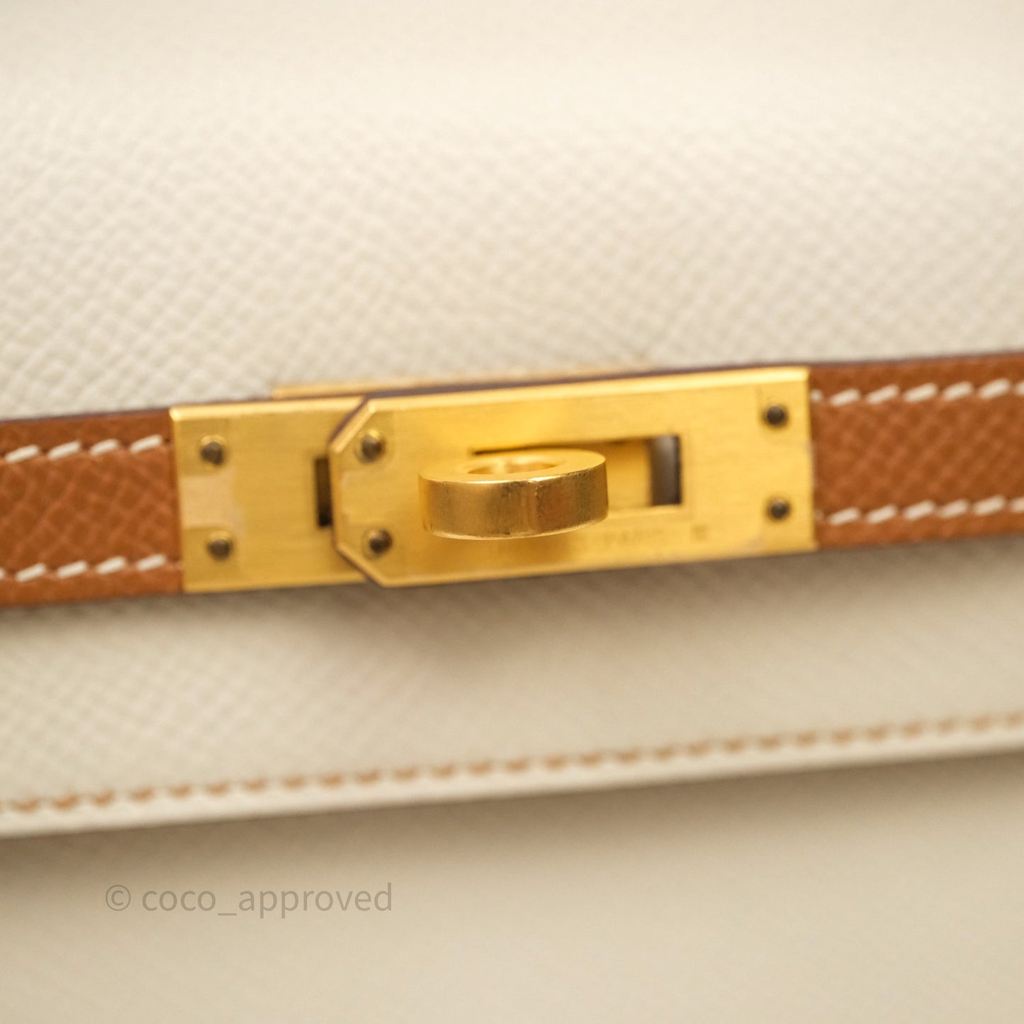 Hermes Kelly 25 Special Order Craie x Gold Epsom Matte Gold Hardware