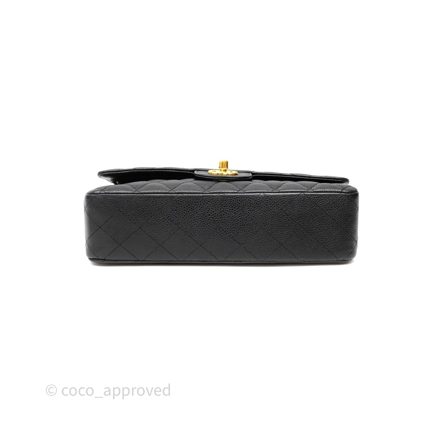 Chanel Classic M/L Medium Flap Quilted Black Caviar Gold Hardware