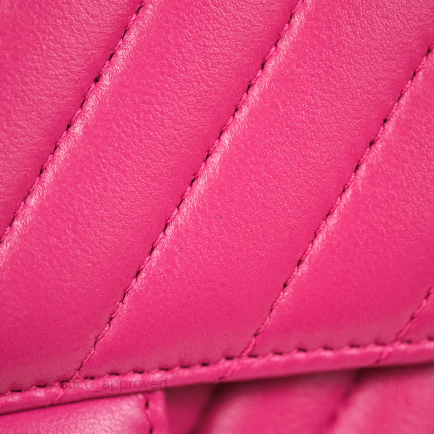 Chanel Chevron Mini Square Flap Pink Lambskin Gold Hardware