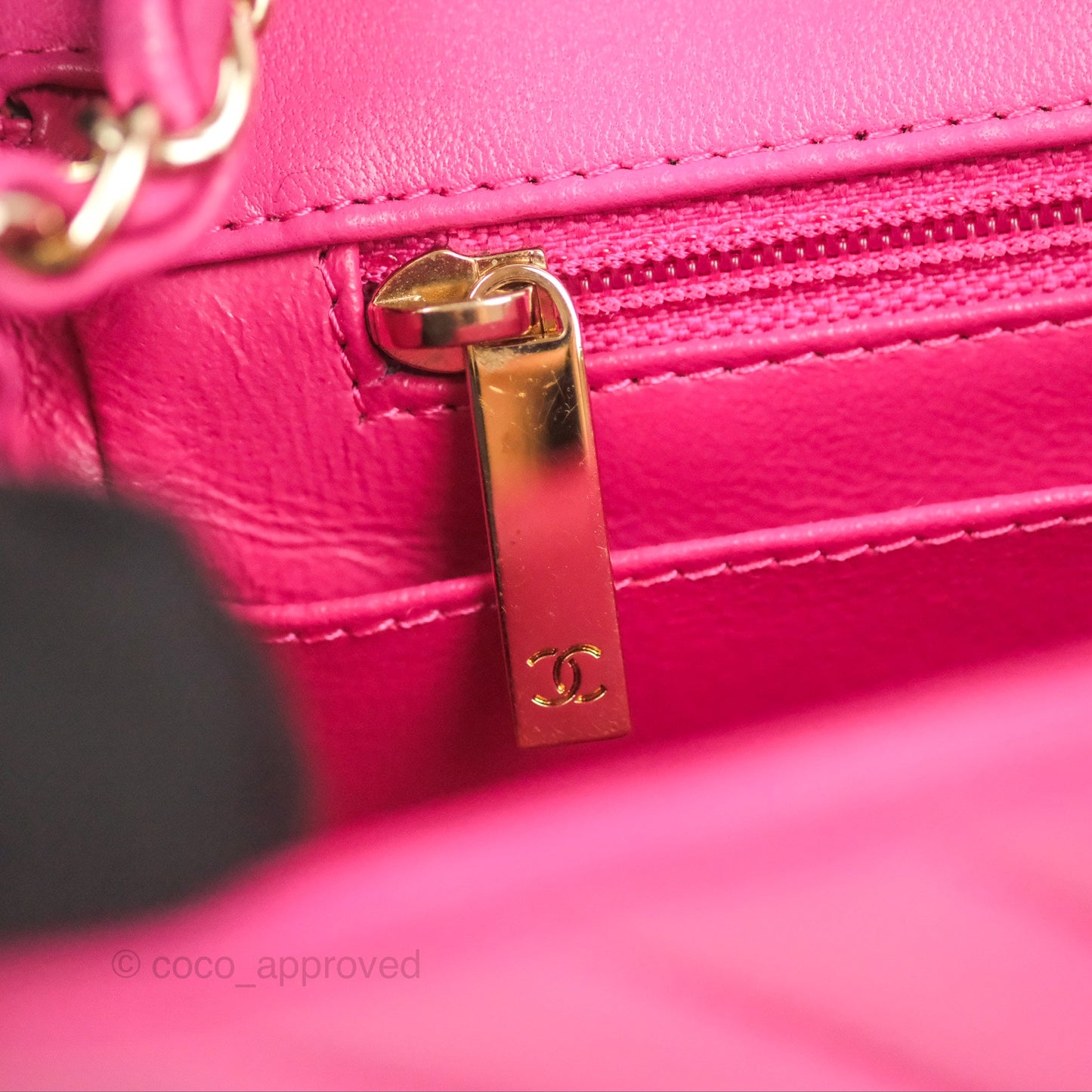 Chanel Chevron Mini Square Flap Pink Lambskin Gold Hardware