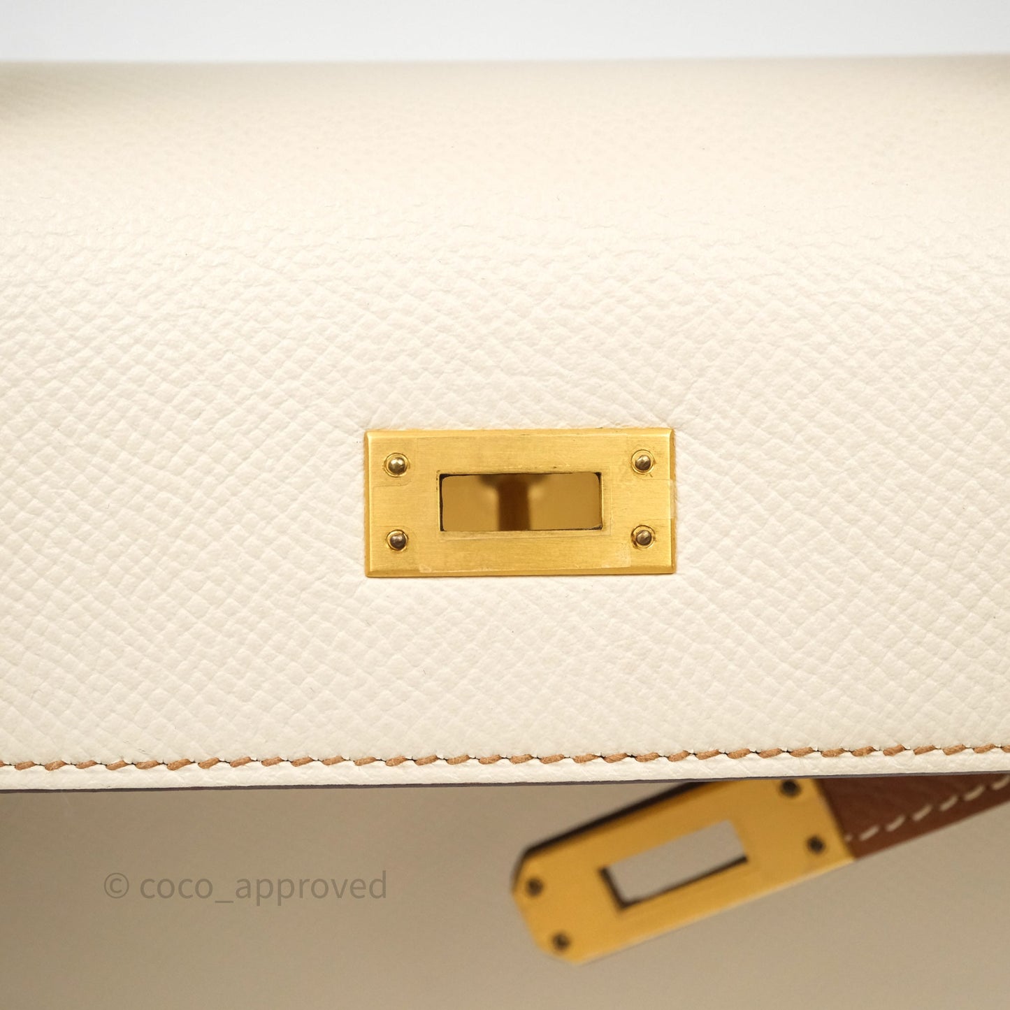 Hermes Kelly 25 Special Order Craie x Gold Epsom Matte Gold Hardware
