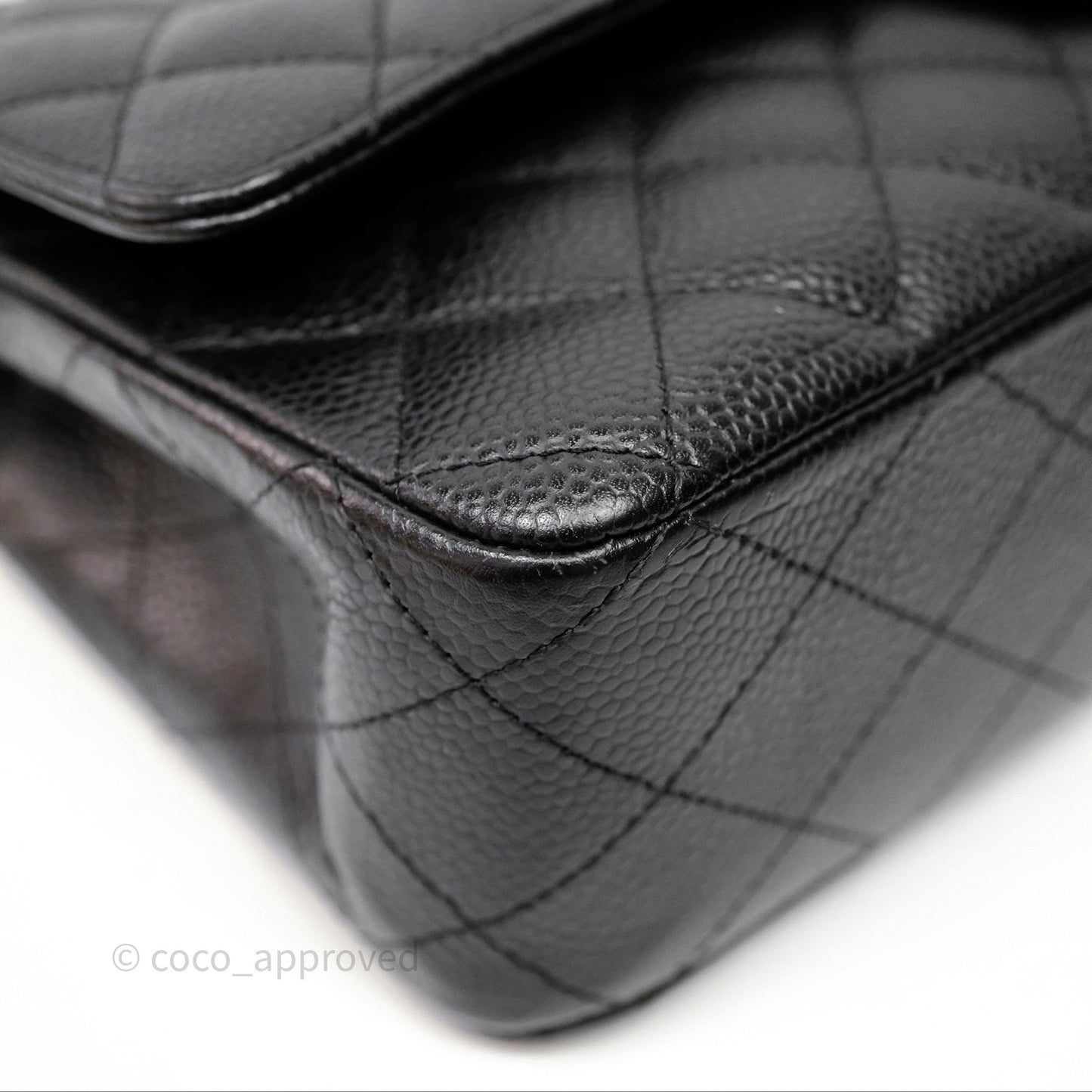 Chanel Classic M/L Medium Flap Quilted Black Caviar Gold Hardware