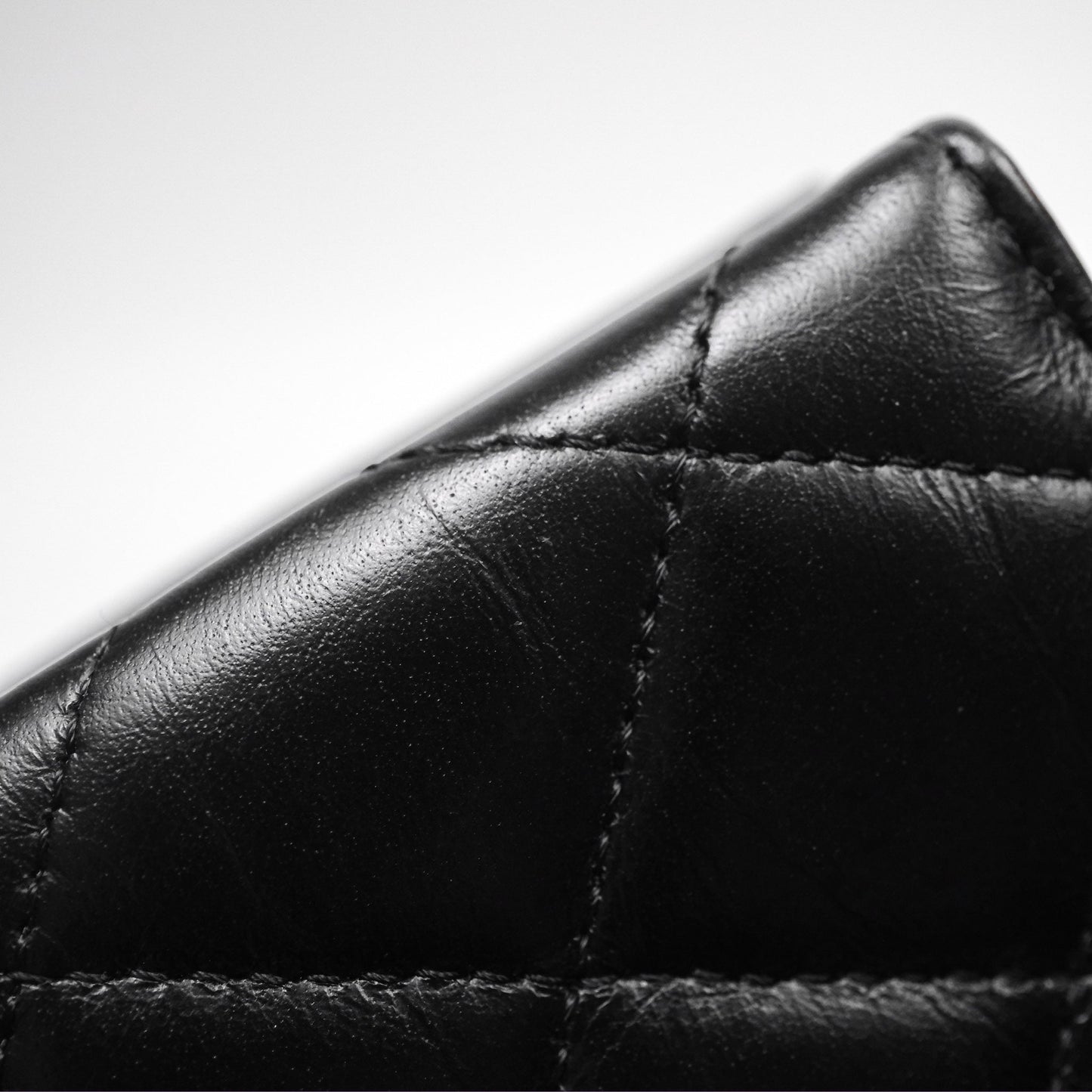 Chanel Kelly Bag Quilted Black Shiny Crumpled Calfskin Aged Gold Hardware