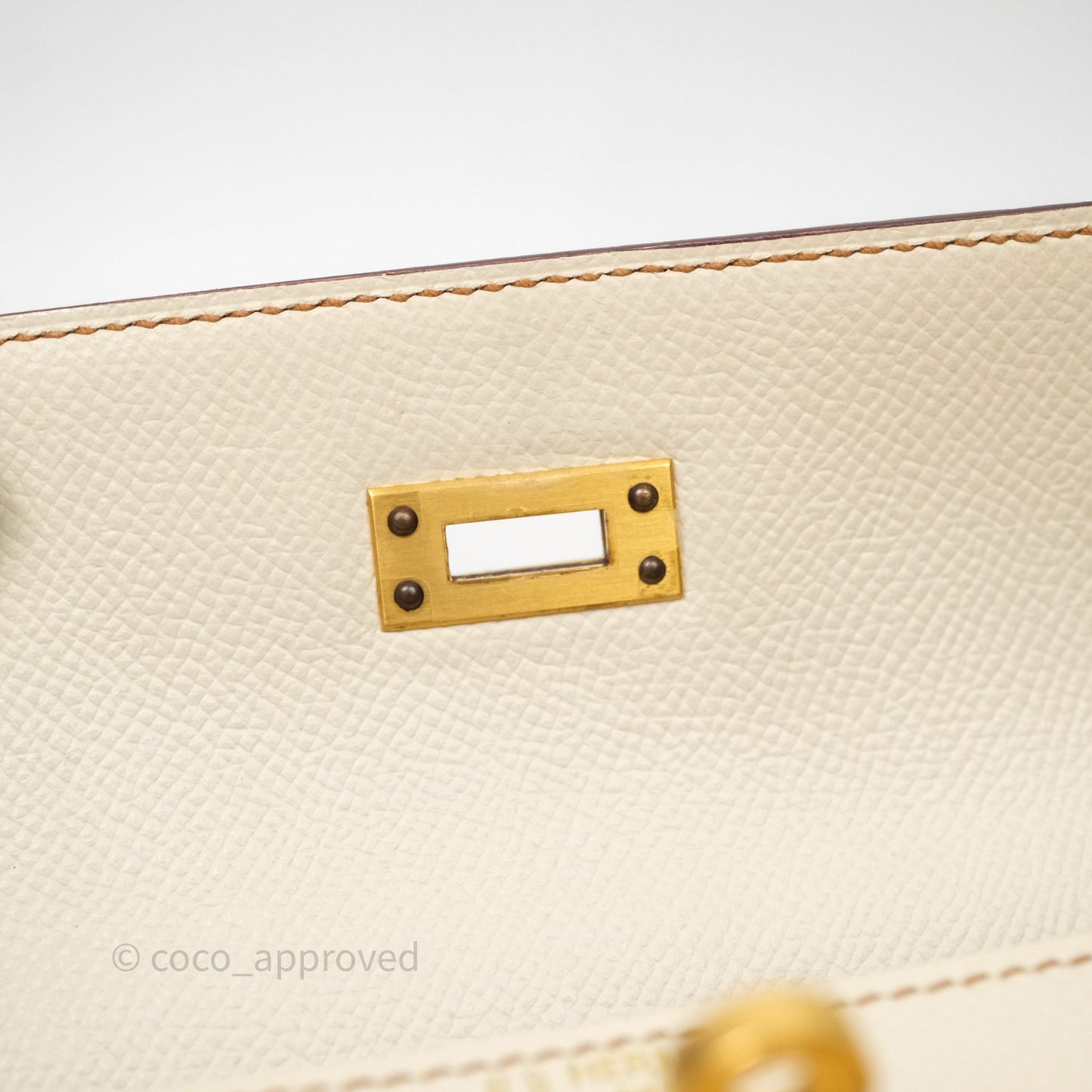 Hermes Kelly 25 Special Order Craie x Gold Epsom Matte Gold Hardware