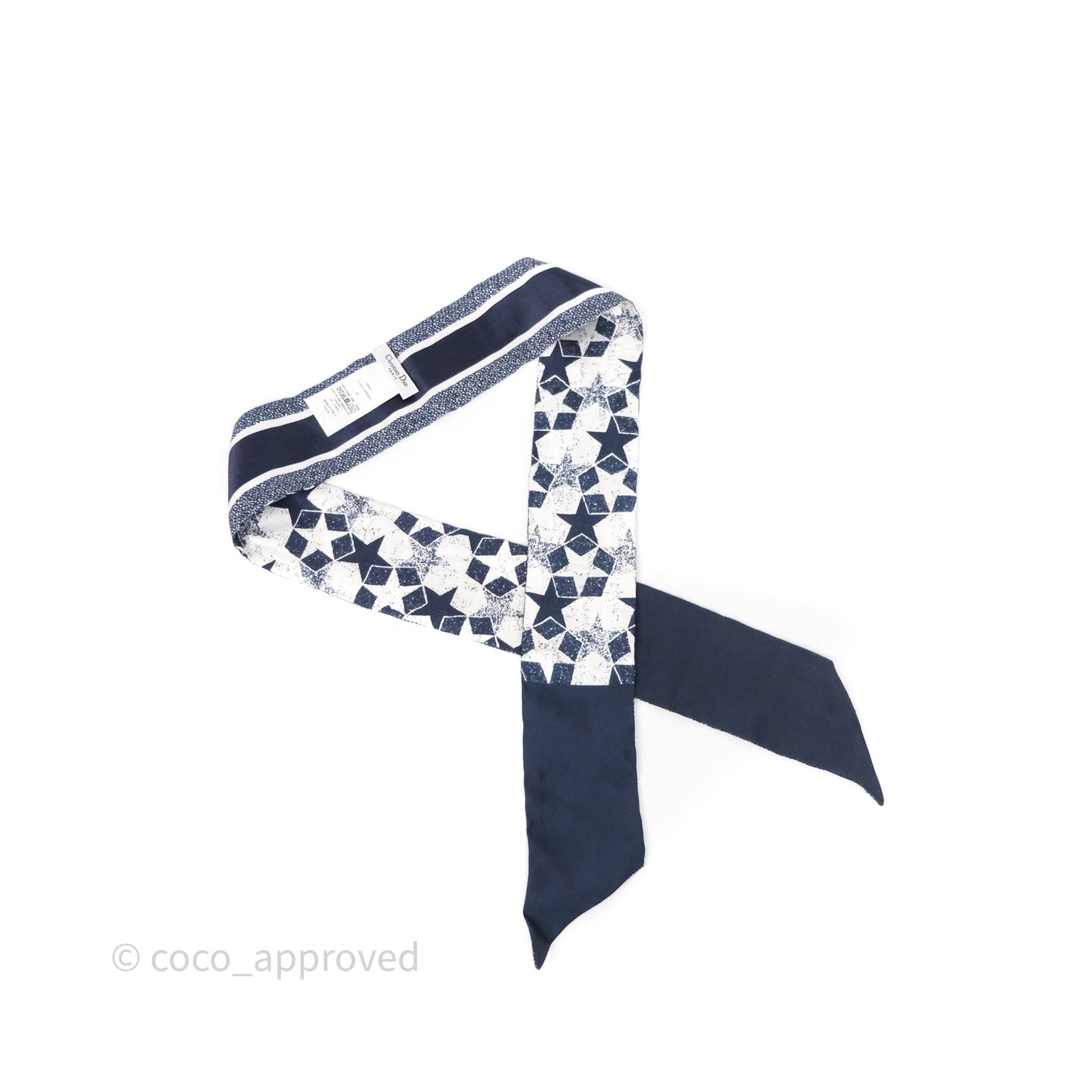 Christian Dior Star Silk Mitzah Scarf Twilly Navy