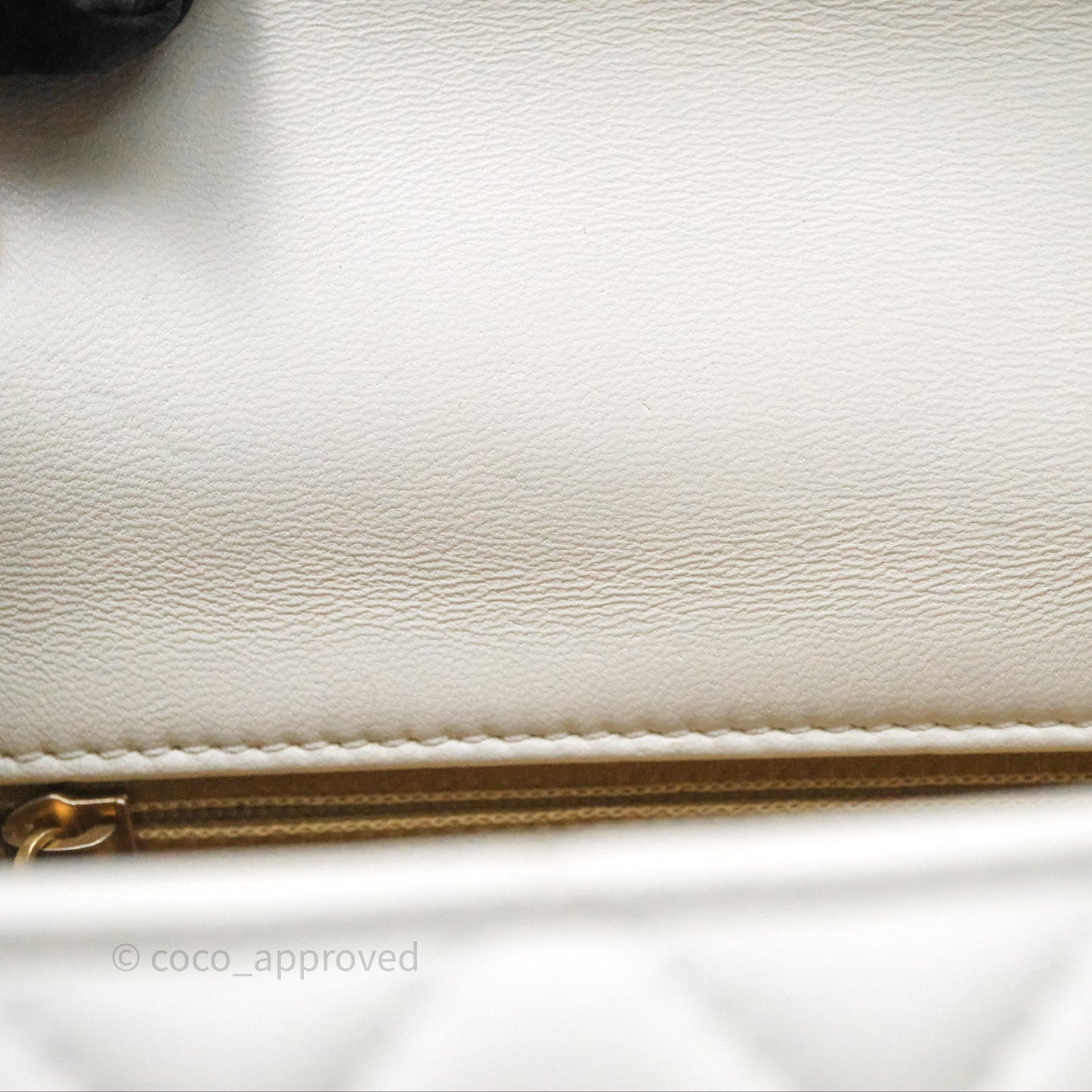Chanel Mini Rectangular Pearl Crush Quilted White Lambskin Aged Gold Hardware