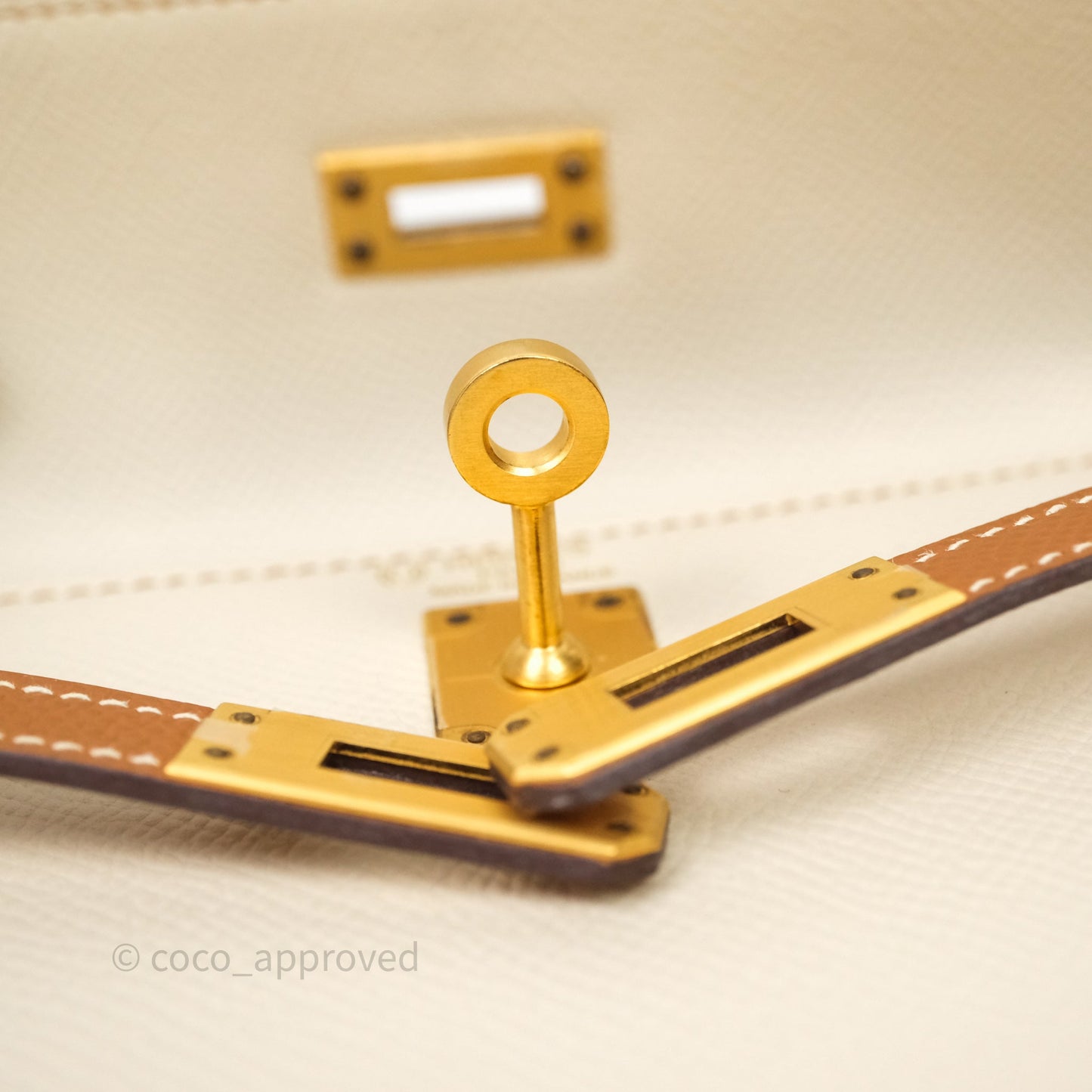 Hermes Kelly 25 Special Order Craie x Gold Epsom Matte Gold Hardware
