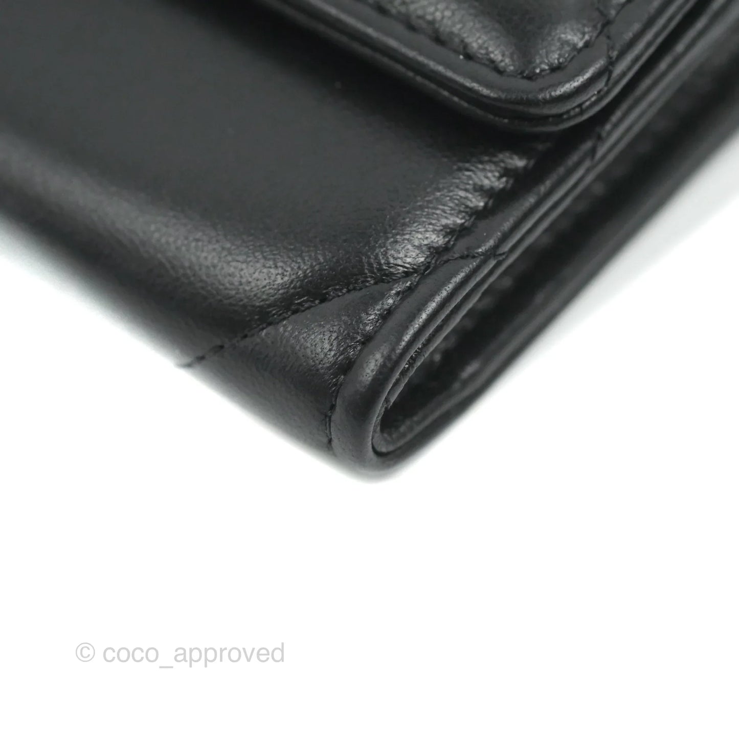 Chanel Quilted 19 Flap Wallet Black Lambskin