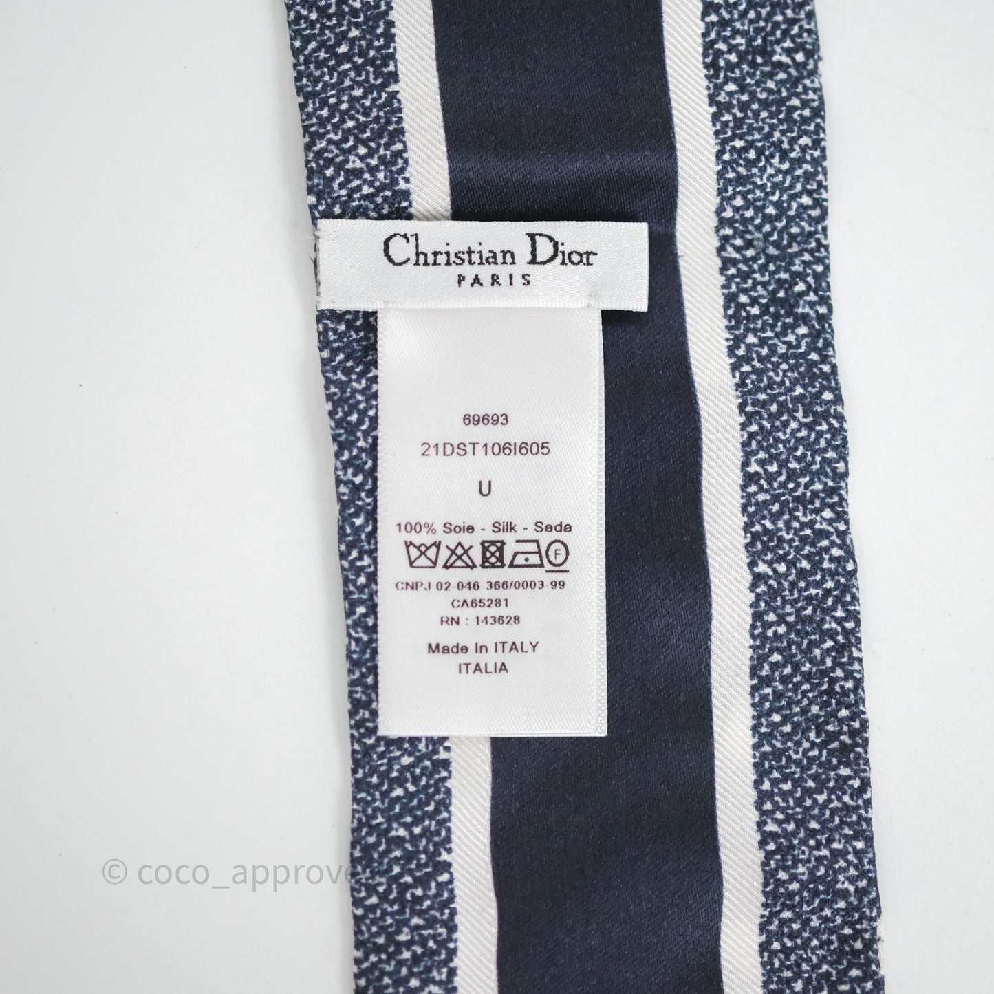 Christian Dior Star Silk Mitzah Scarf Twilly Navy