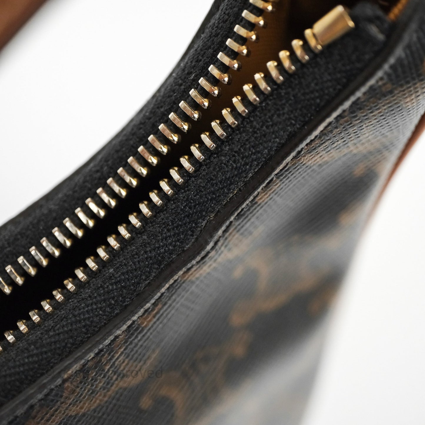 Celine Ava Bag In Triomphe Canvas Calfskin Tan