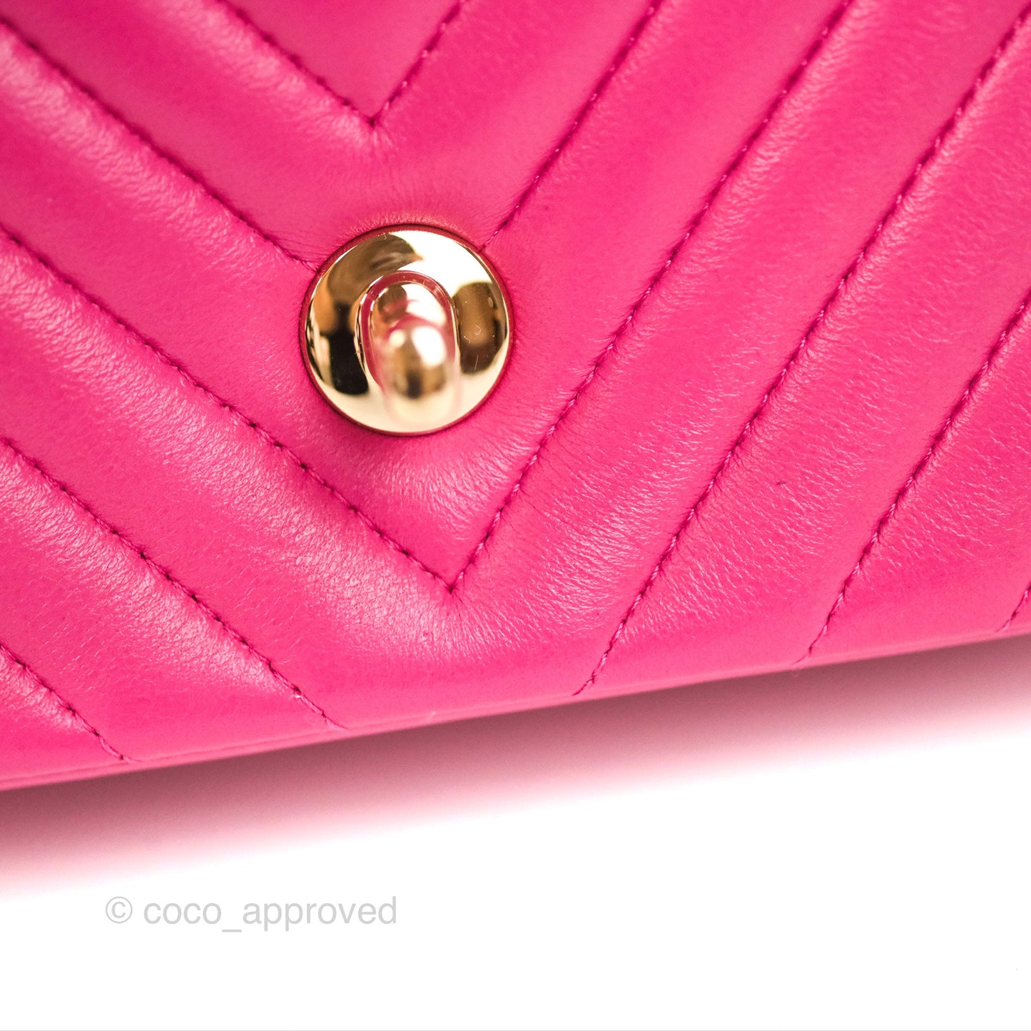 Chanel Chevron Mini Square Flap Pink Lambskin Gold Hardware