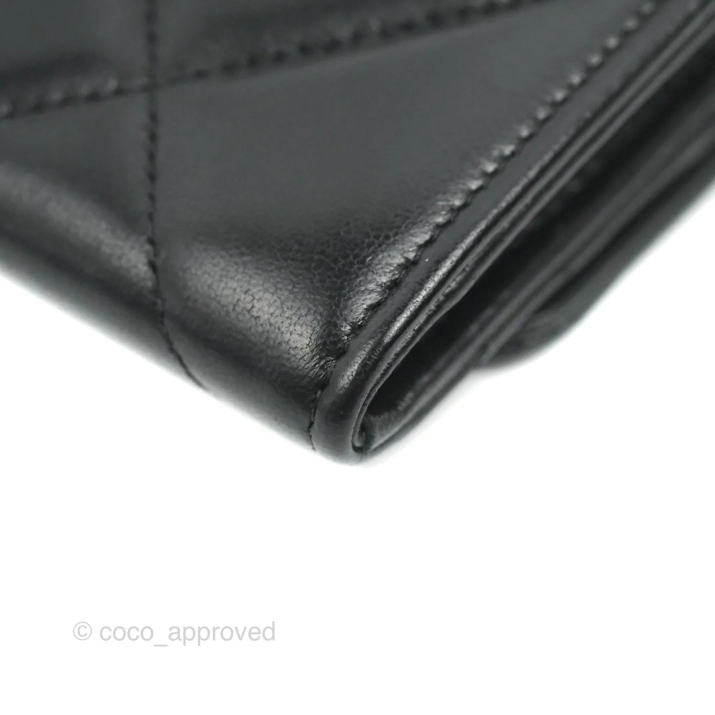 Chanel Quilted 19 Flap Wallet Black Lambskin