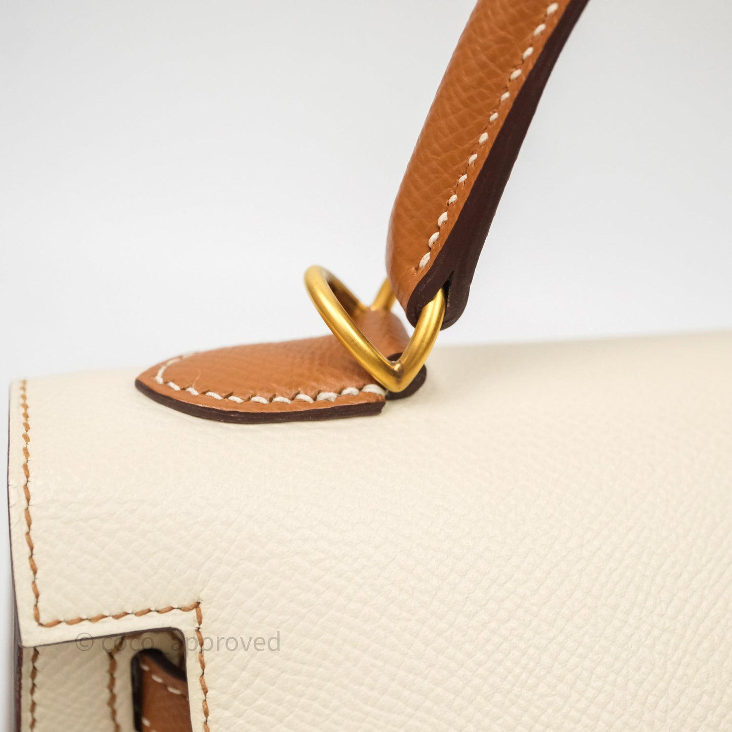 Hermes Kelly 25 Special Order Craie x Gold Epsom Matte Gold Hardware