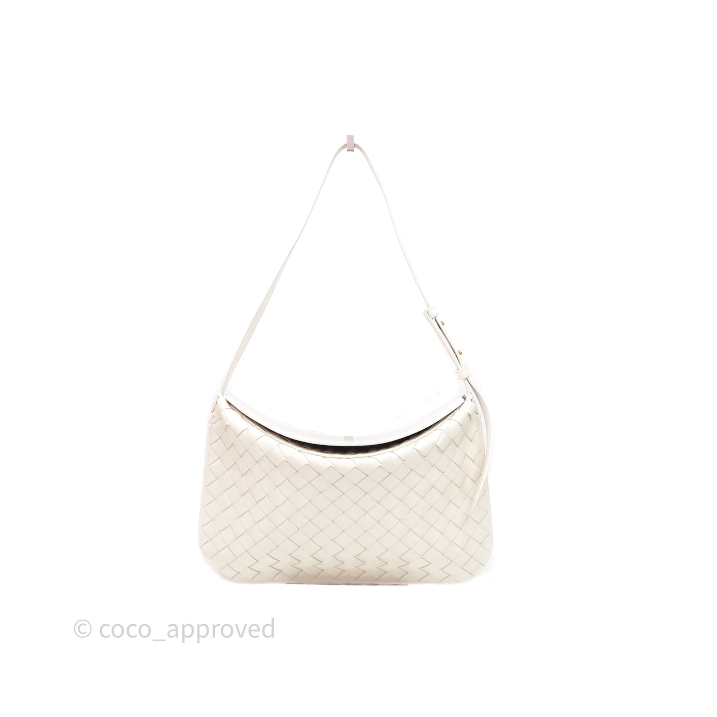 Bottega Veneta Flap Woven Leather White Shoulder Bag
