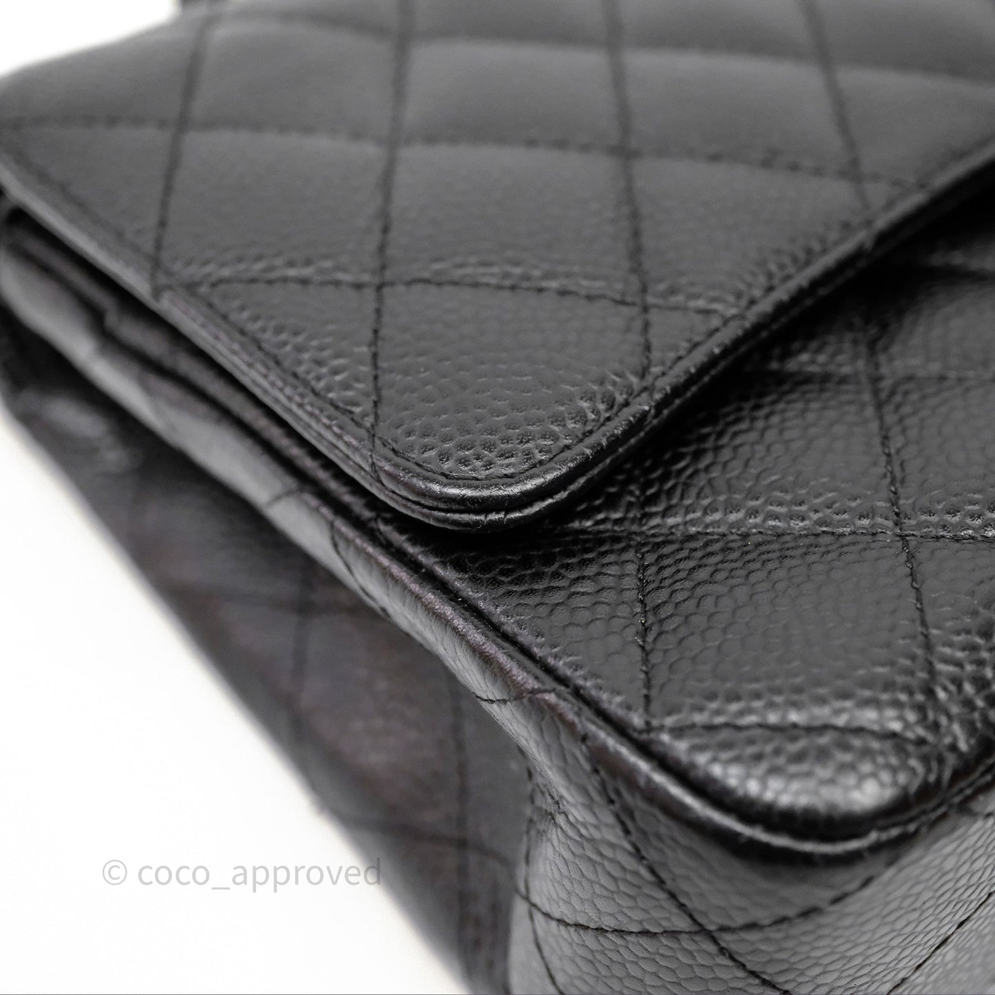 Chanel Classic M/L Medium Flap Quilted Black Caviar Gold Hardware
