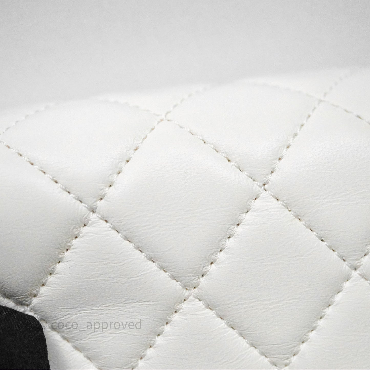 Chanel Mini Rectangular Pearl Crush Quilted White Lambskin Aged Gold Hardware
