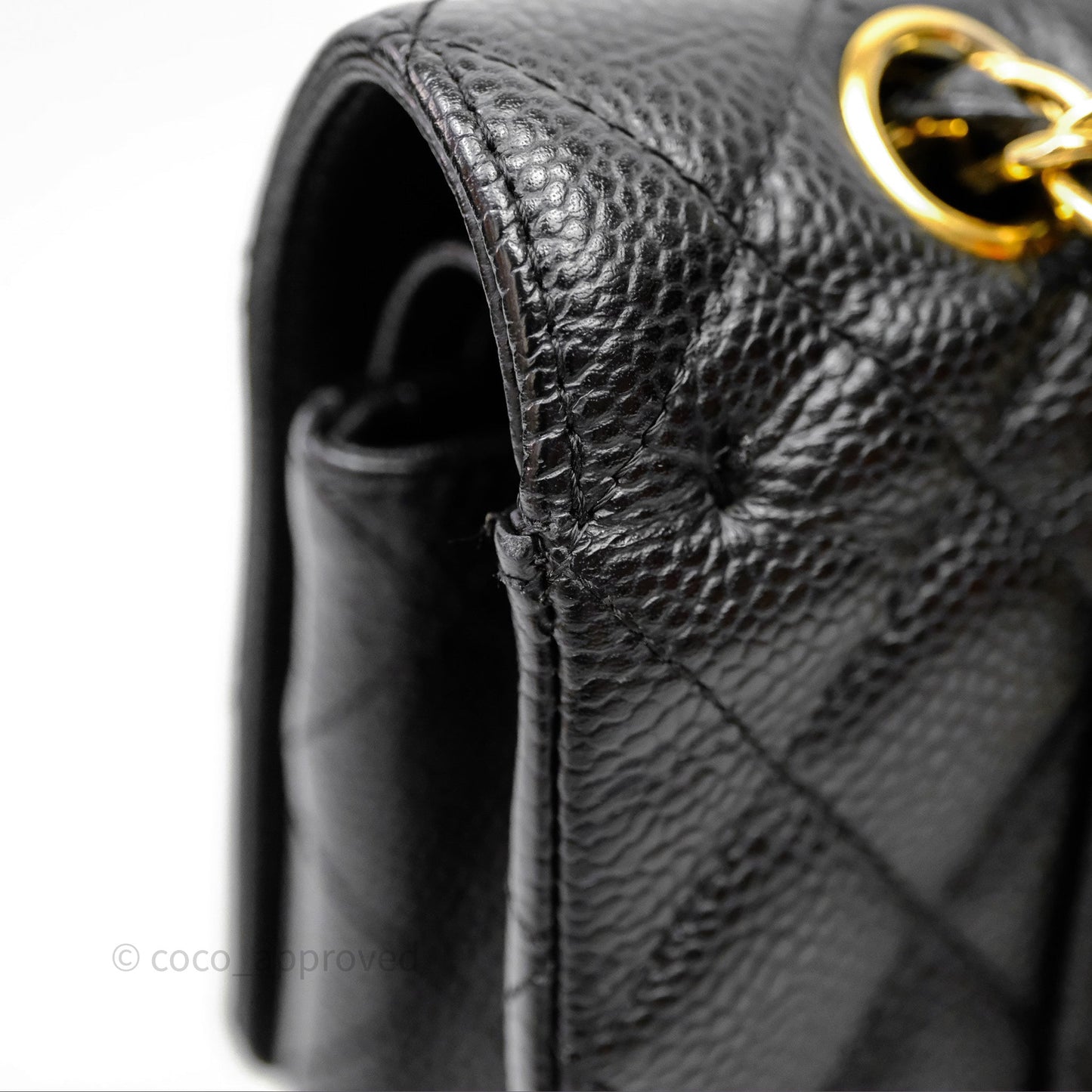 Chanel Classic M/L Medium Flap Quilted Black Caviar Gold Hardware