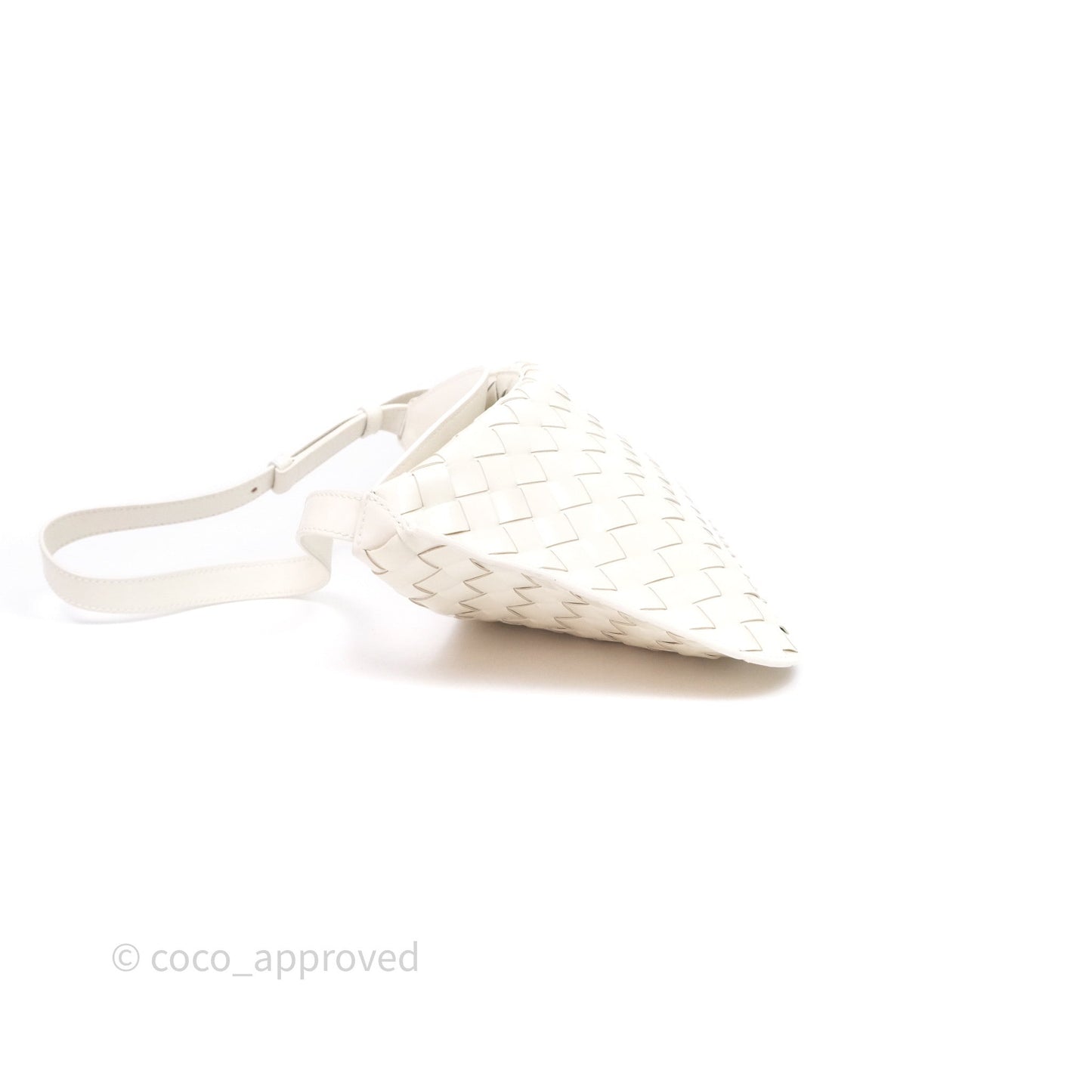 Bottega Veneta Flap Woven Leather White Shoulder Bag