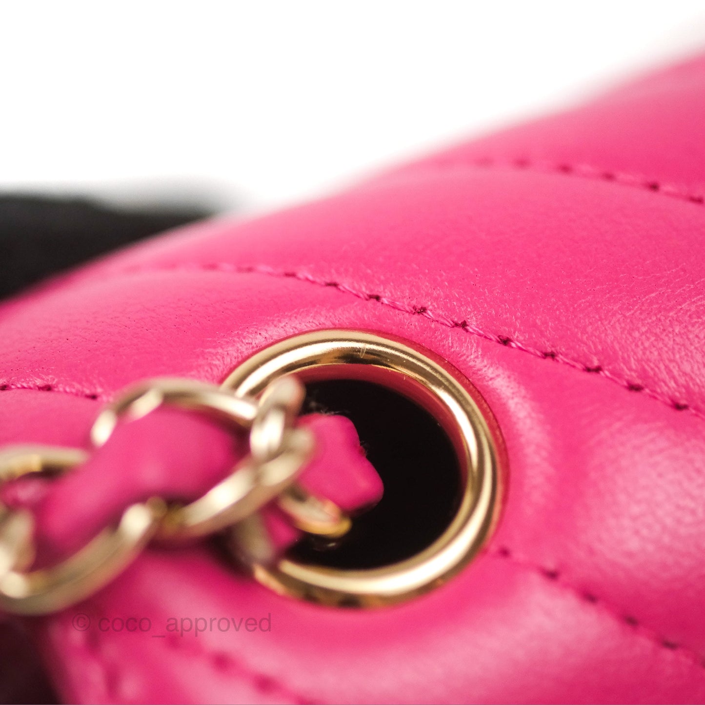 Chanel Chevron Mini Square Flap Pink Lambskin Gold Hardware