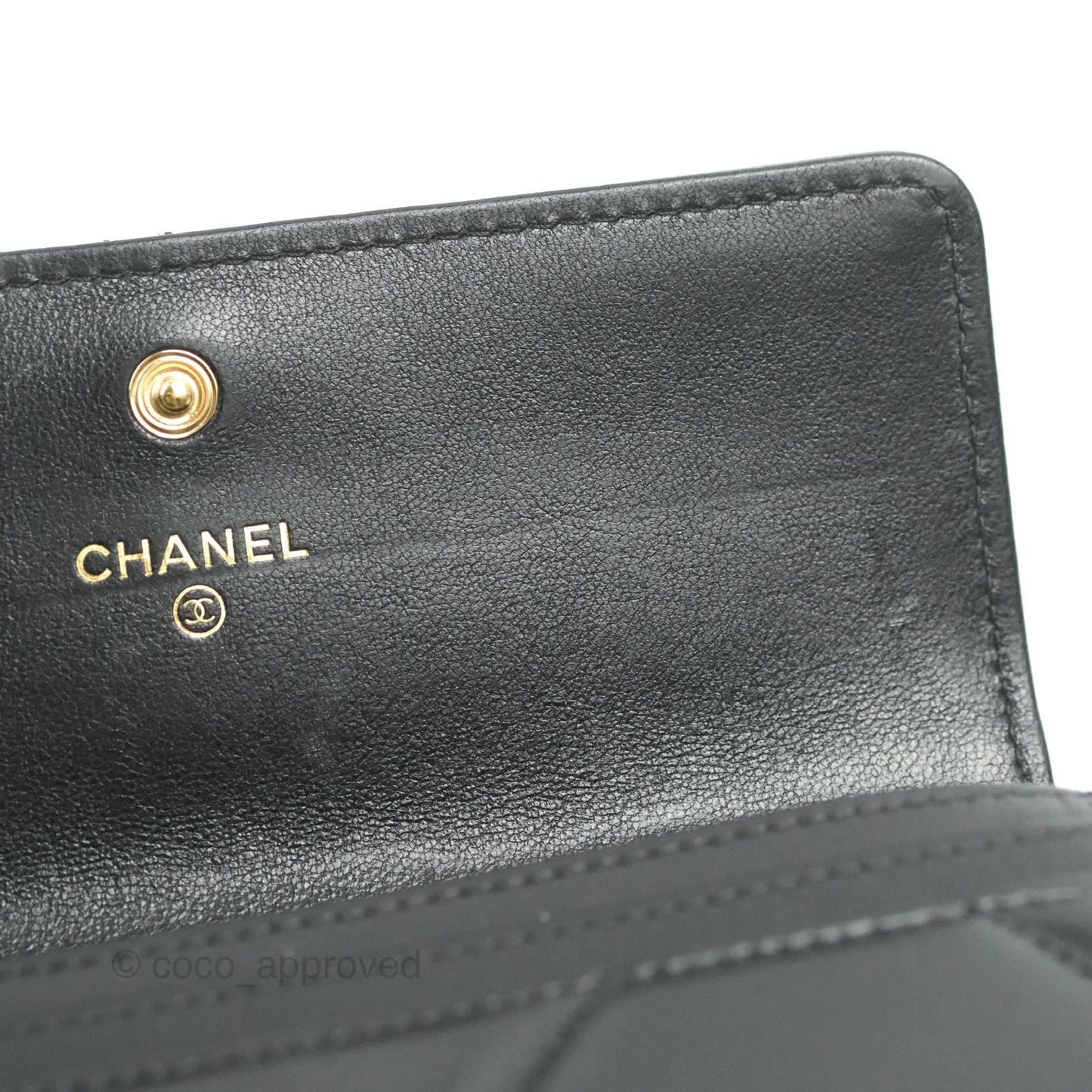 Chanel Quilted 19 Flap Wallet Black Lambskin