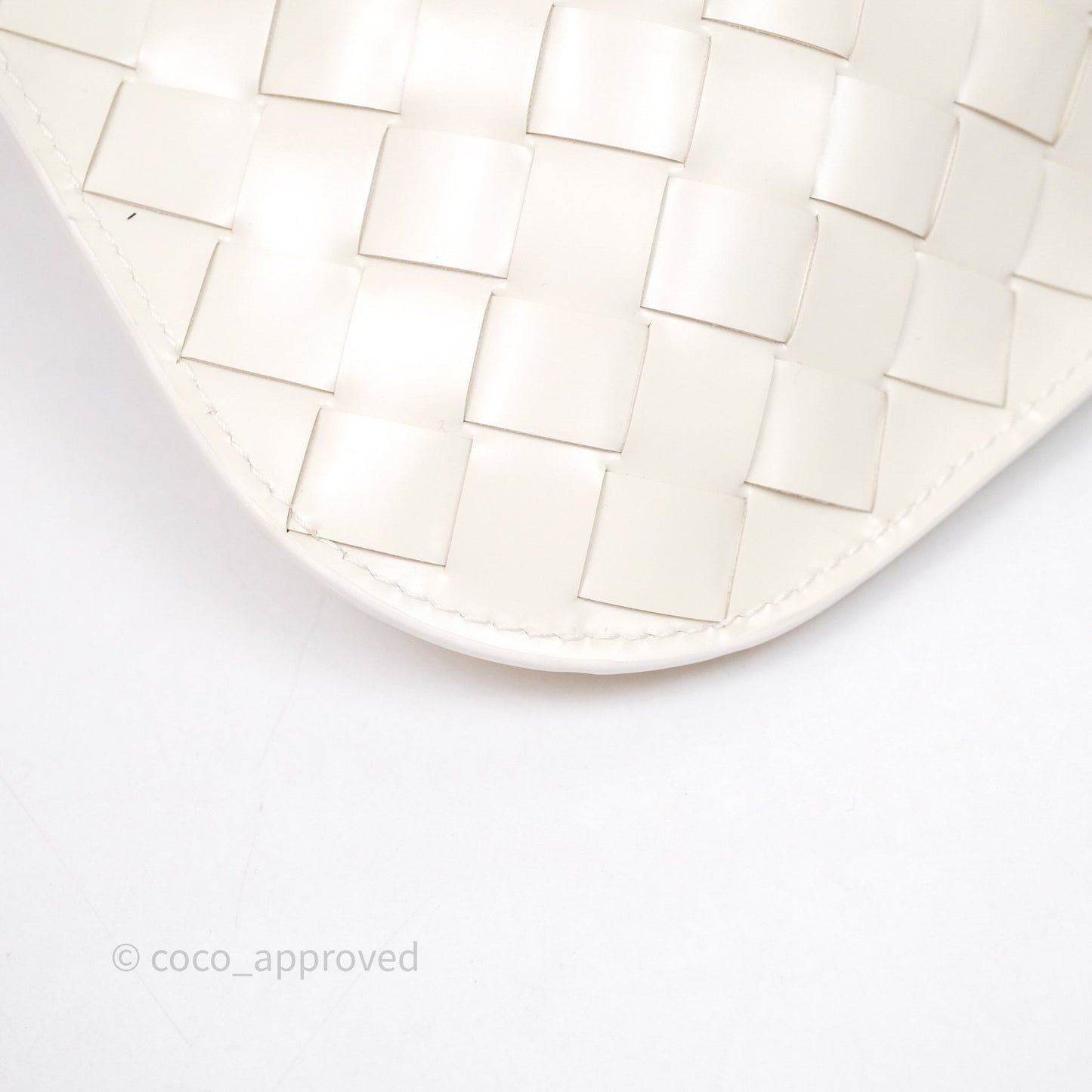 Bottega Veneta Flap Woven Leather White Shoulder Bag
