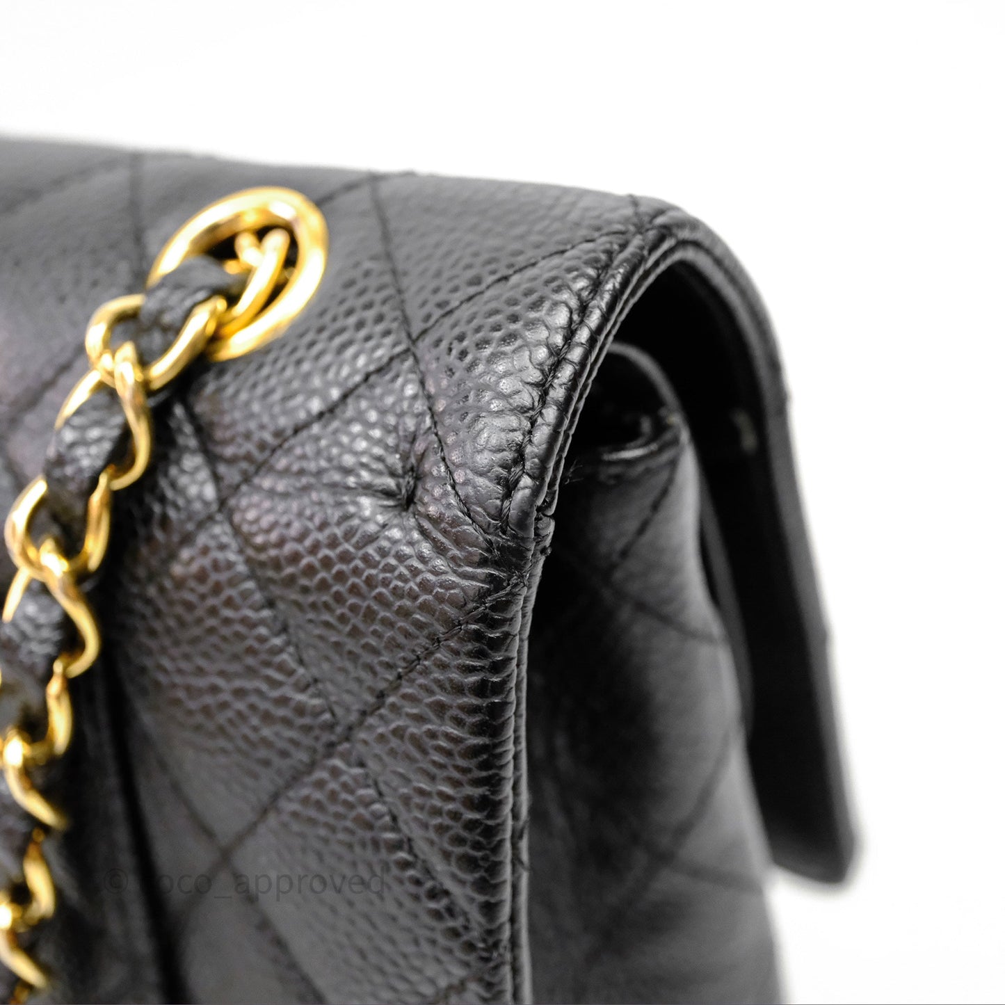 Chanel Classic M/L Medium Flap Quilted Black Caviar Gold Hardware