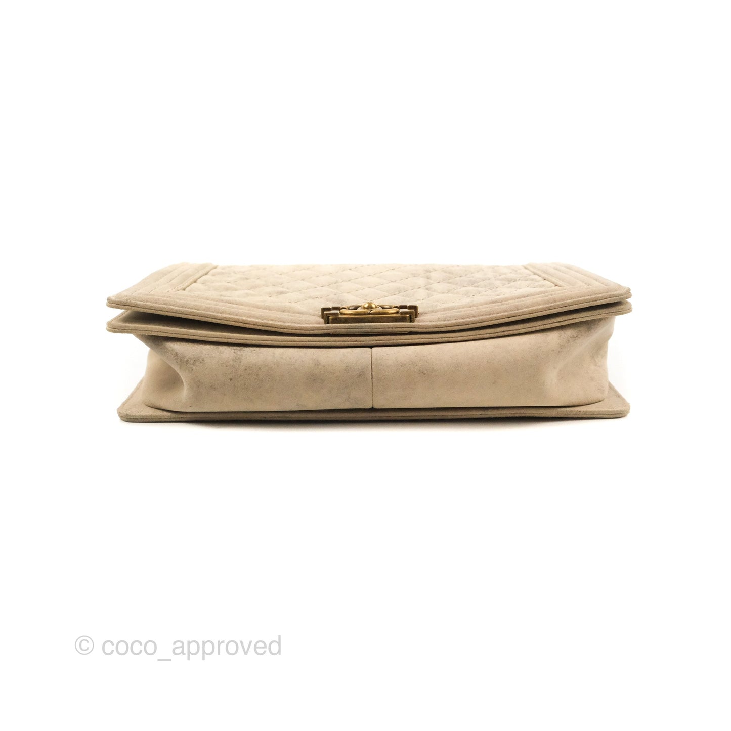 Chanel Boy Flap Bag Quilted Distressed Suede Large