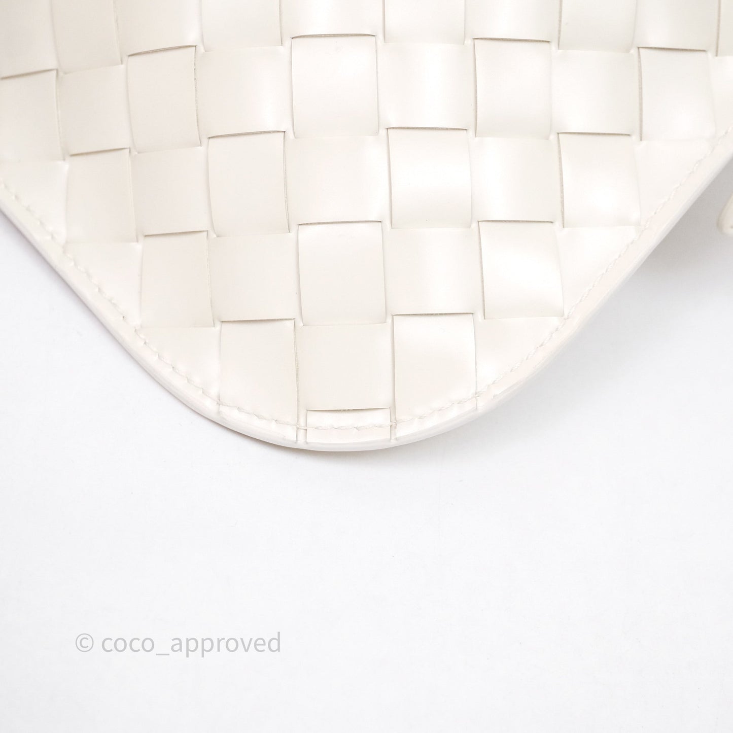 Bottega Veneta Flap Woven Leather White Shoulder Bag