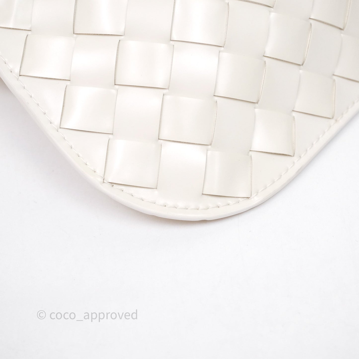 Bottega Veneta Flap Woven Leather White Shoulder Bag