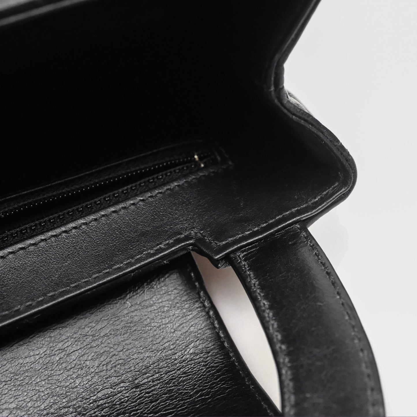 Chanel Kelly Bag Quilted Black Shiny Crumpled Calfskin Aged Gold Hardware