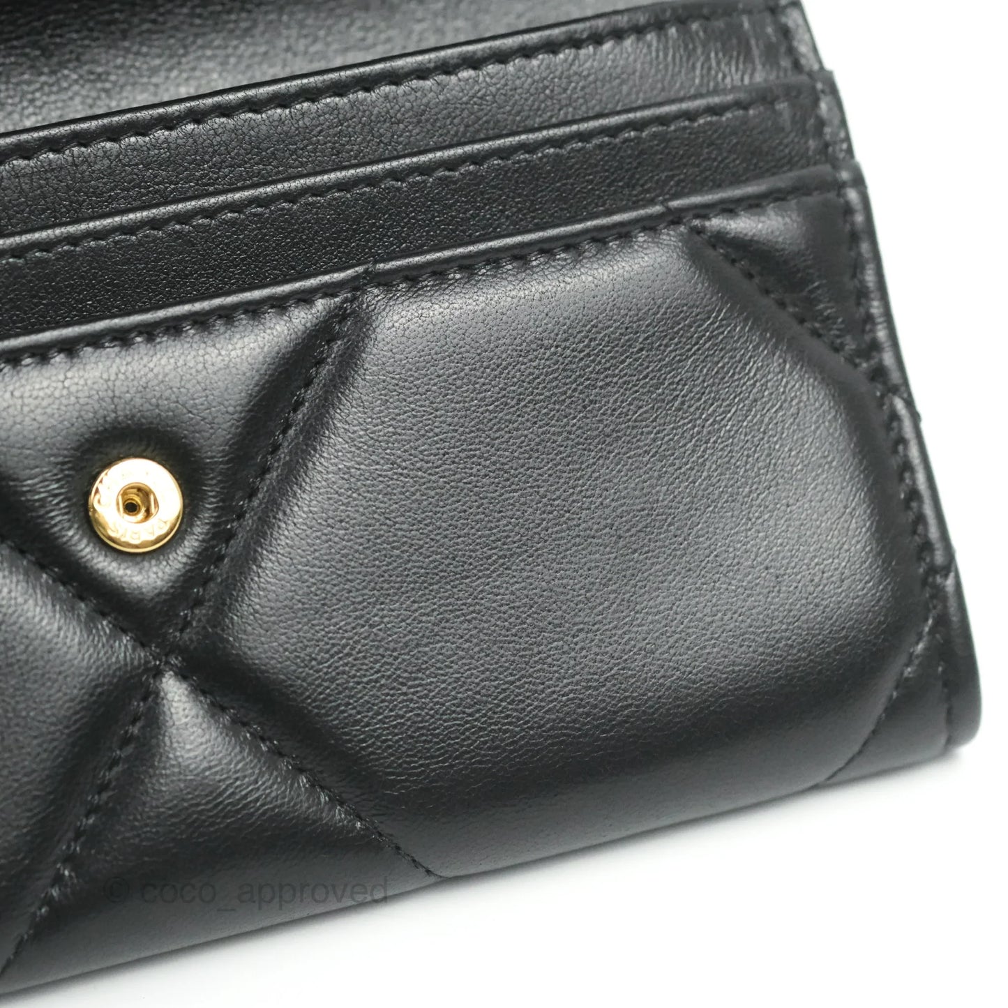 Chanel Quilted 19 Flap Wallet Black Lambskin