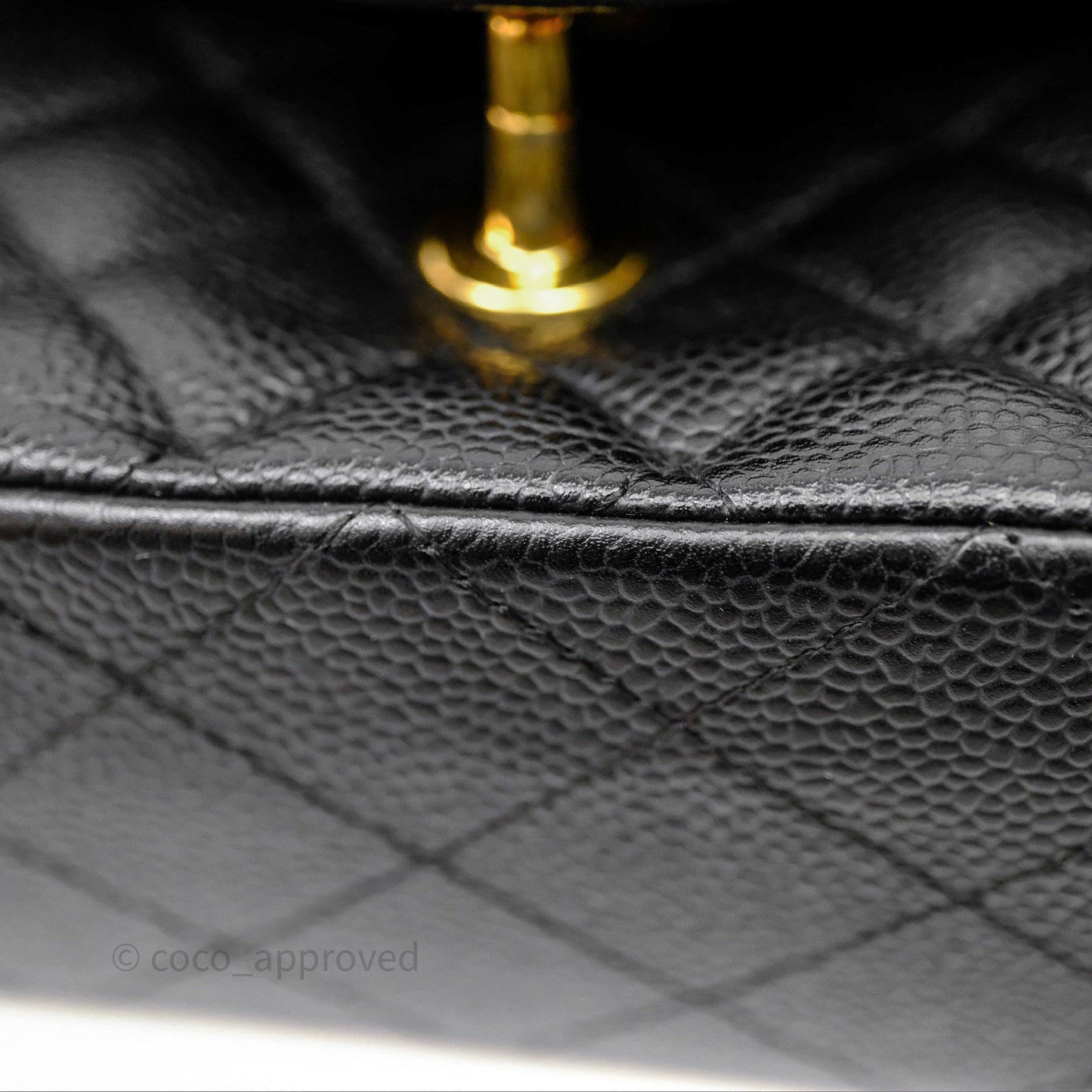 Chanel Classic M/L Medium Flap Quilted Black Caviar Gold Hardware