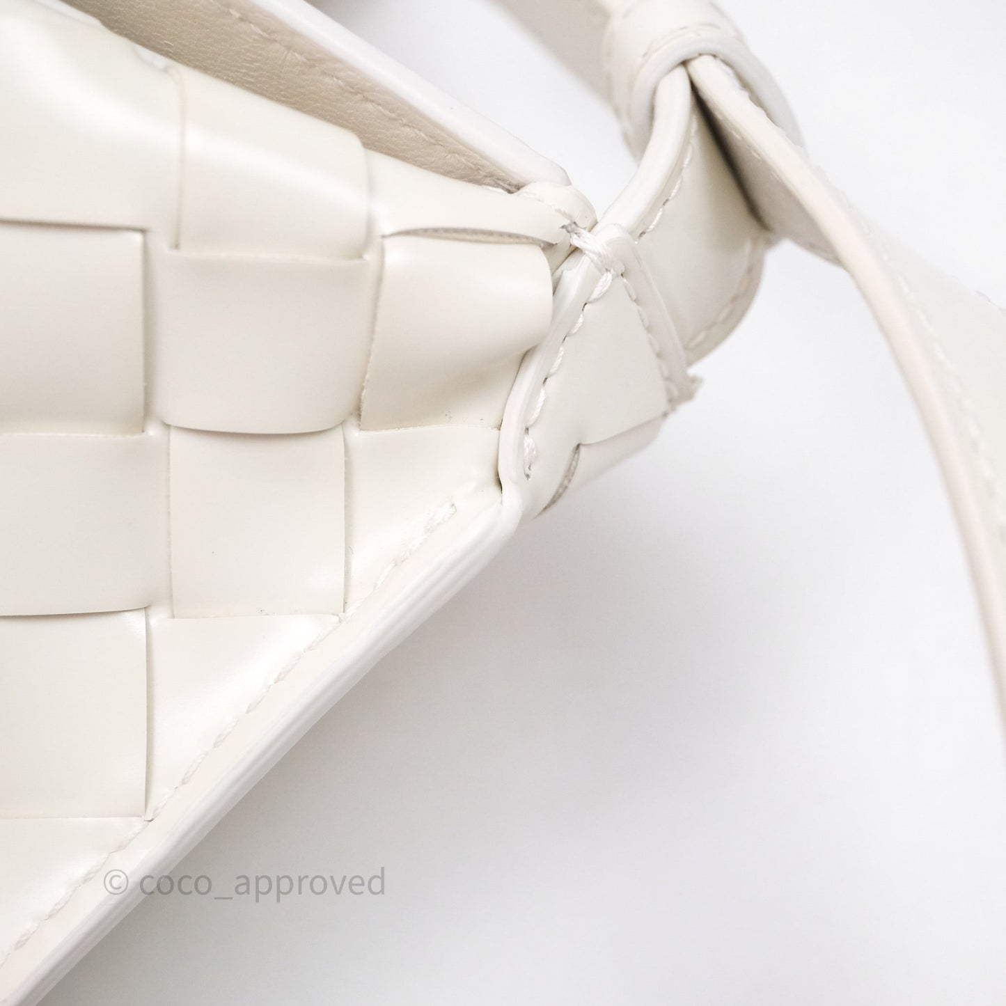 Bottega Veneta Flap Woven Leather White Shoulder Bag