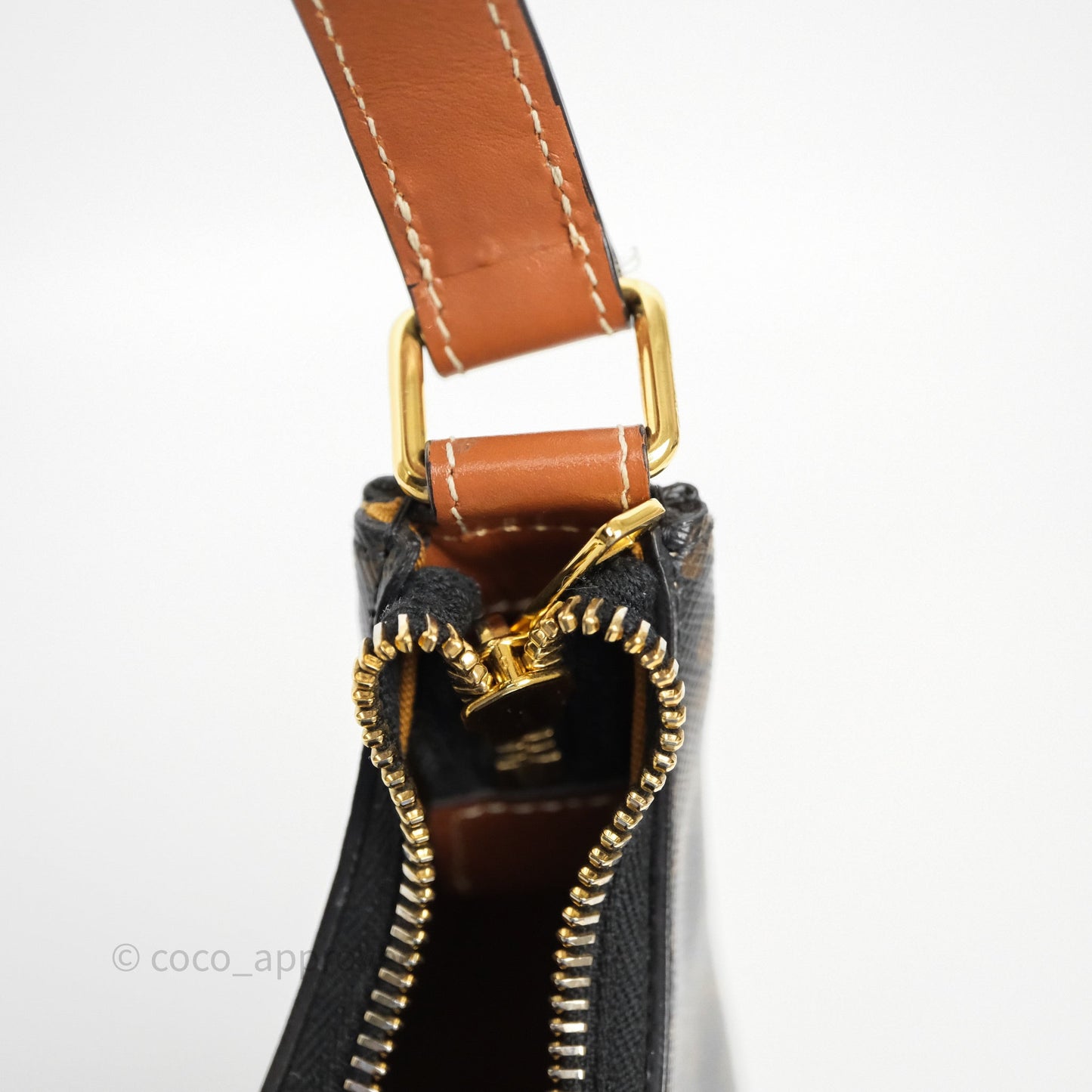 Celine Ava Bag In Triomphe Canvas Calfskin Tan