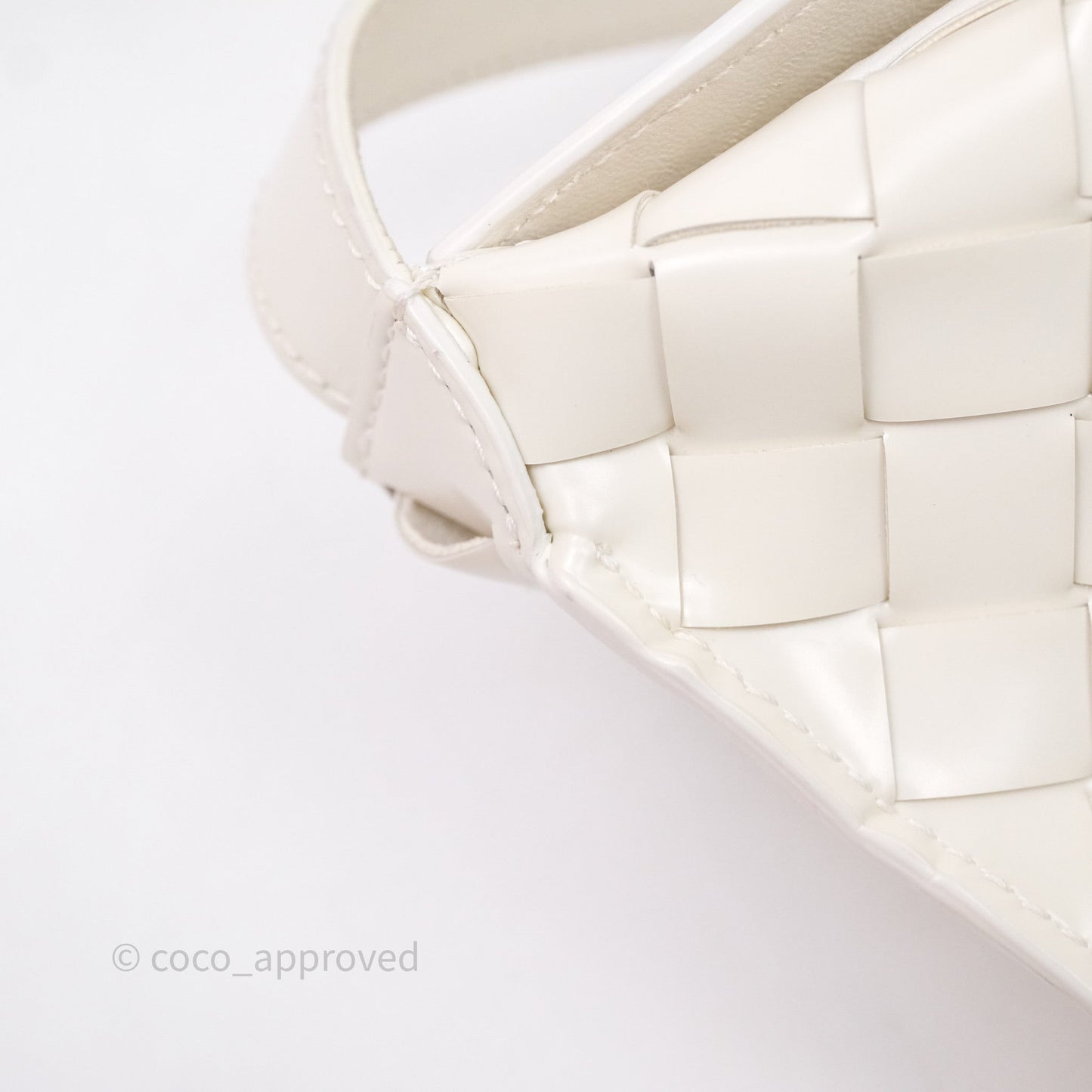 Bottega Veneta Flap Woven Leather White Shoulder Bag