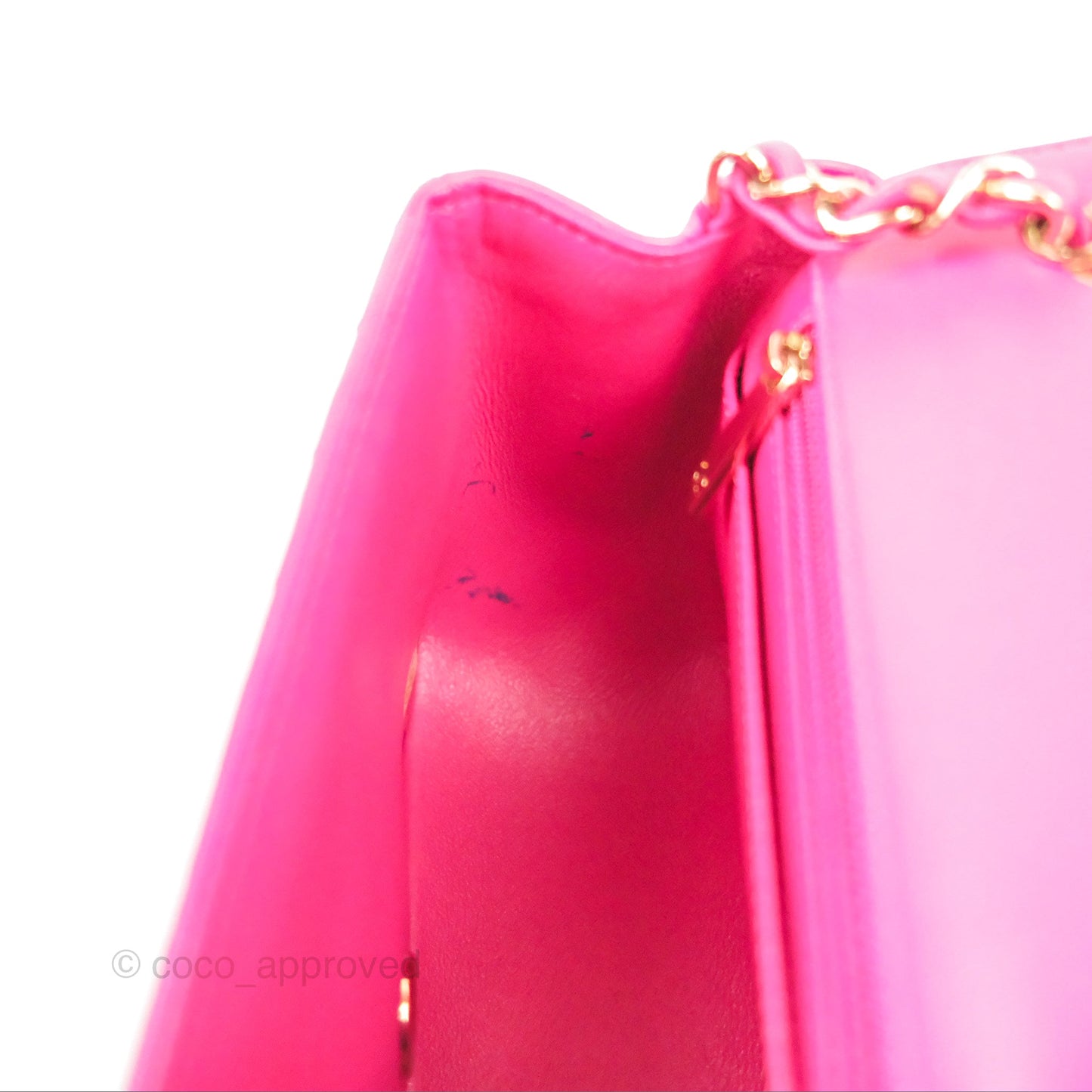Chanel Chevron Mini Square Flap Pink Lambskin Gold Hardware