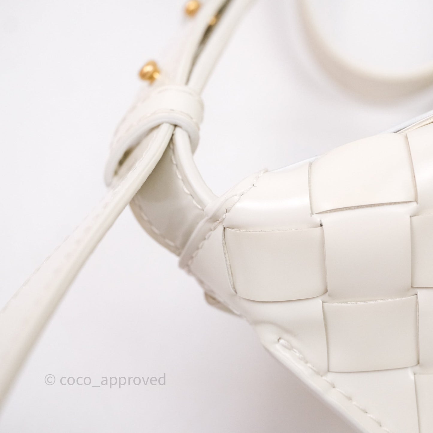 Bottega Veneta Flap Woven Leather White Shoulder Bag