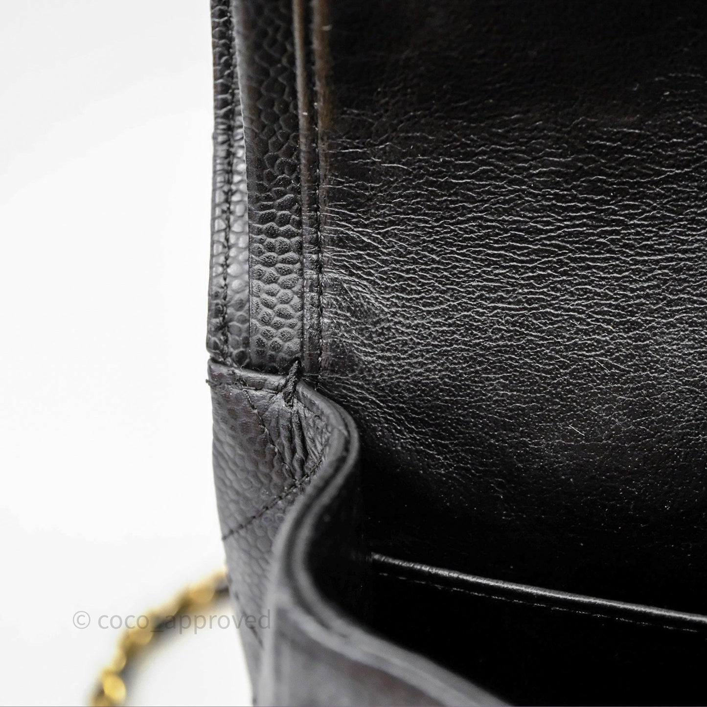 Chanel Classic M/L Medium Flap Quilted Black Caviar Gold Hardware