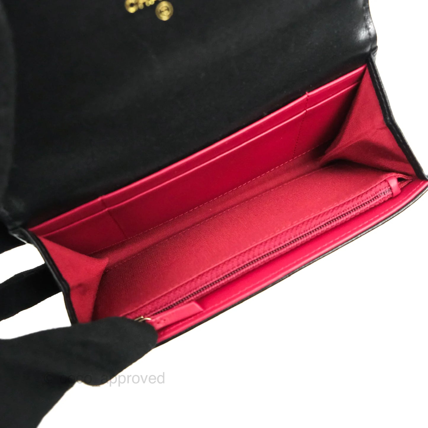 Chanel Quilted 19 Flap Wallet Black Lambskin