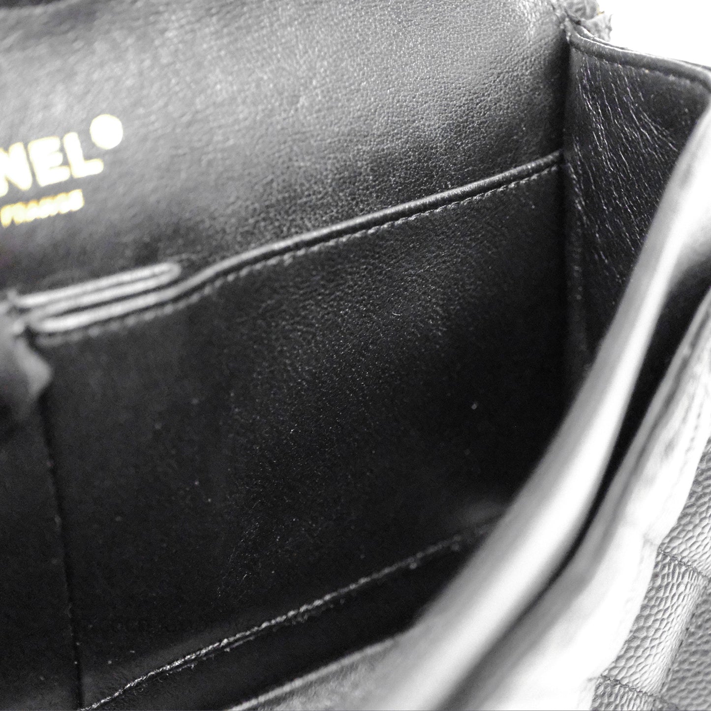 Chanel Classic M/L Medium Flap Quilted Black Caviar Gold Hardware