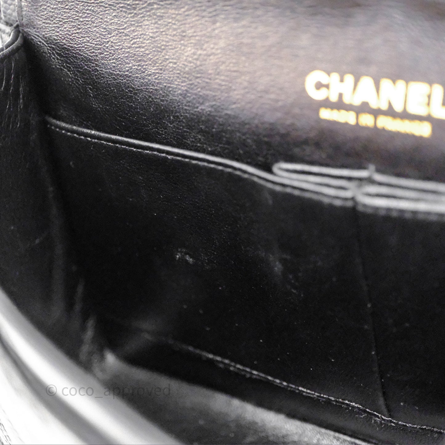 Chanel Classic M/L Medium Flap Quilted Black Caviar Gold Hardware