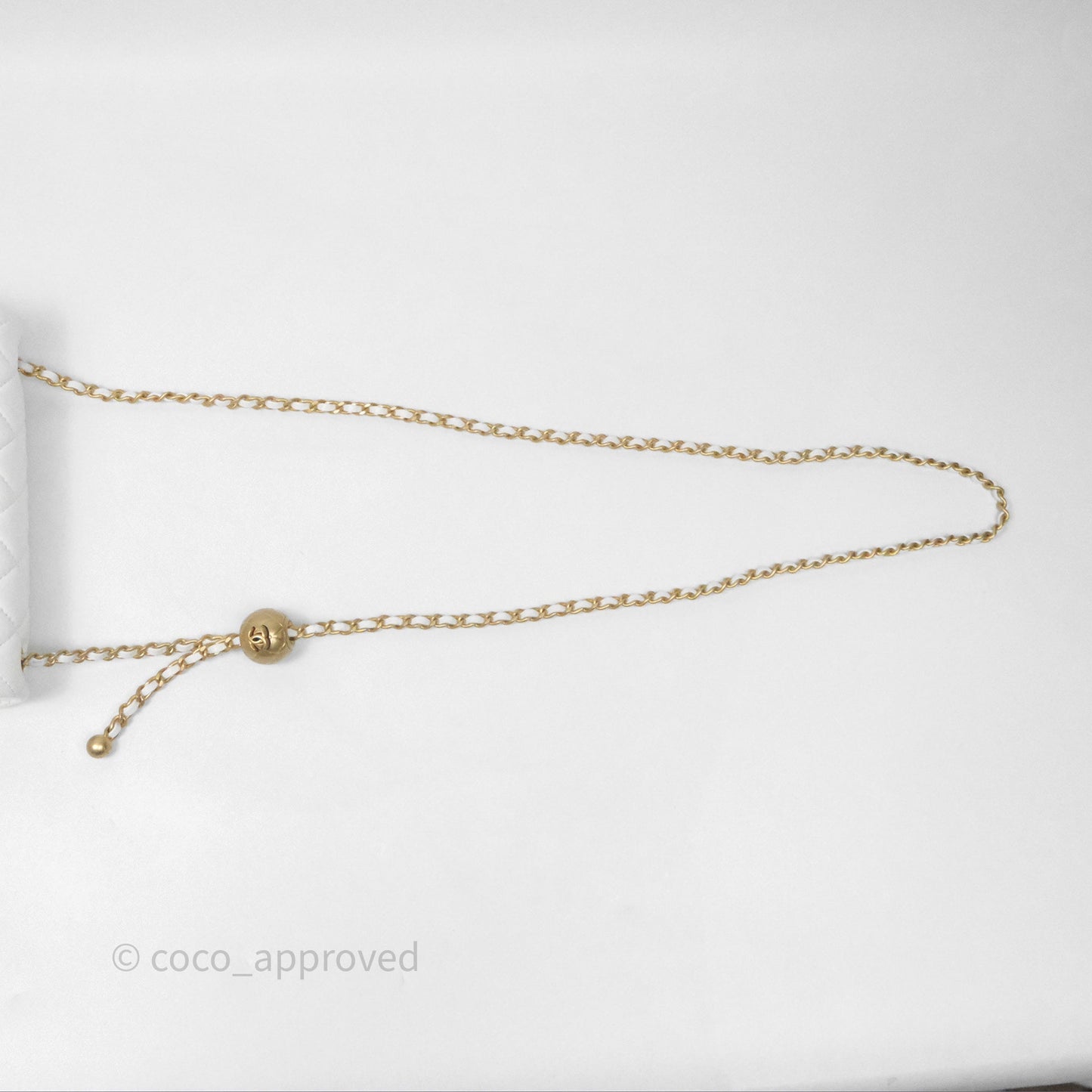 Chanel Mini Rectangular Pearl Crush Quilted White Lambskin Aged Gold Hardware