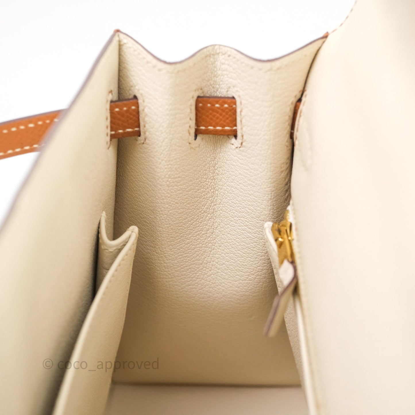Hermes Kelly 25 Special Order Craie x Gold Epsom Matte Gold Hardware