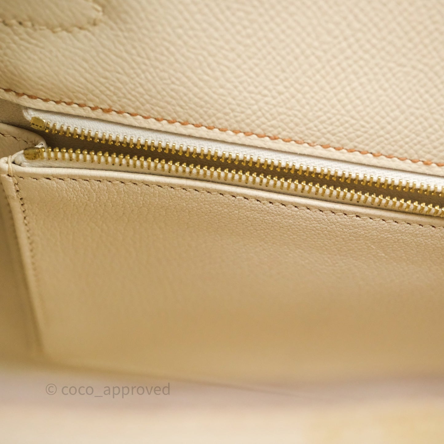Hermes Kelly 25 Special Order Craie x Gold Epsom Matte Gold Hardware