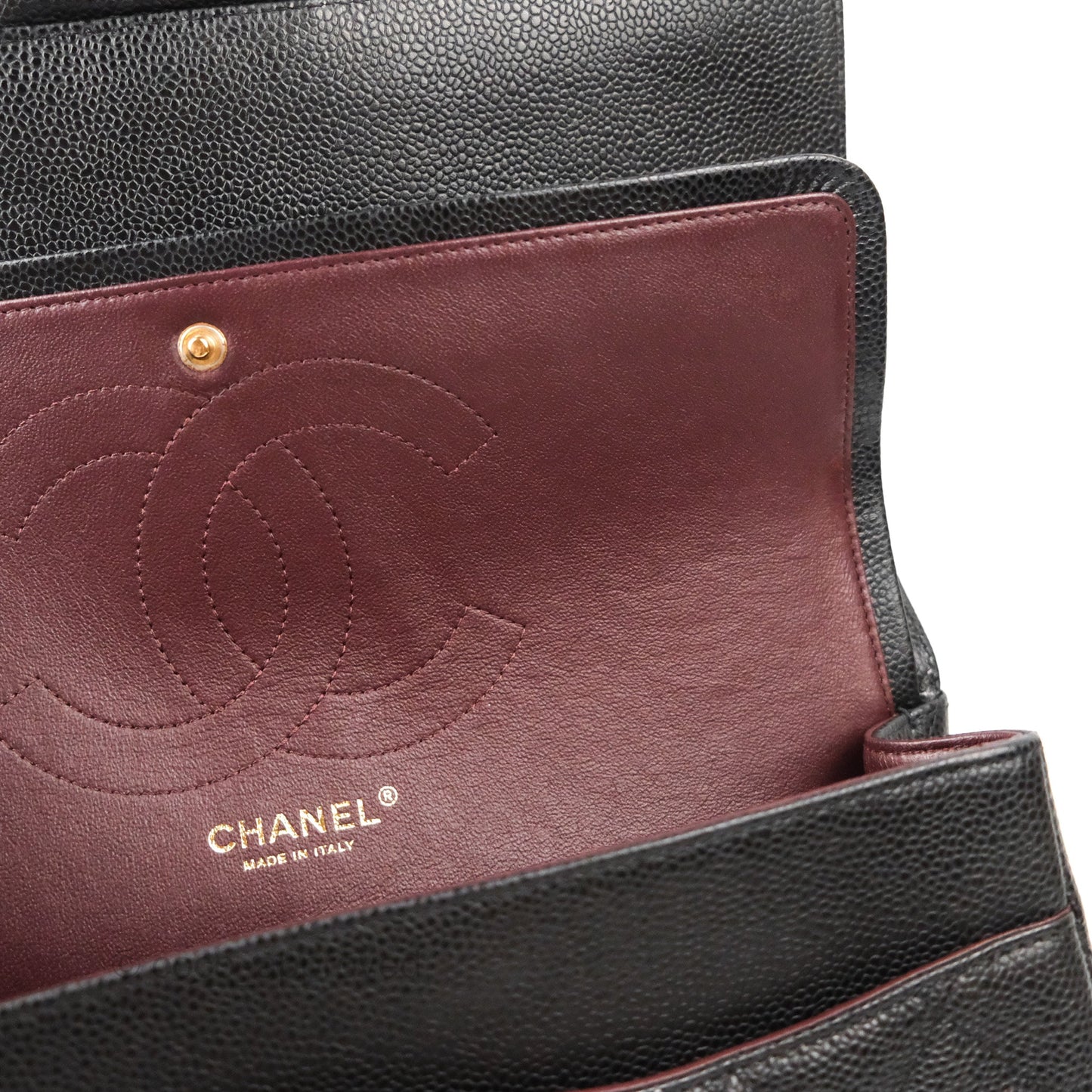 Chanel Jumbo Double Flap Black Caviar Gold Hardware⁣⁣
