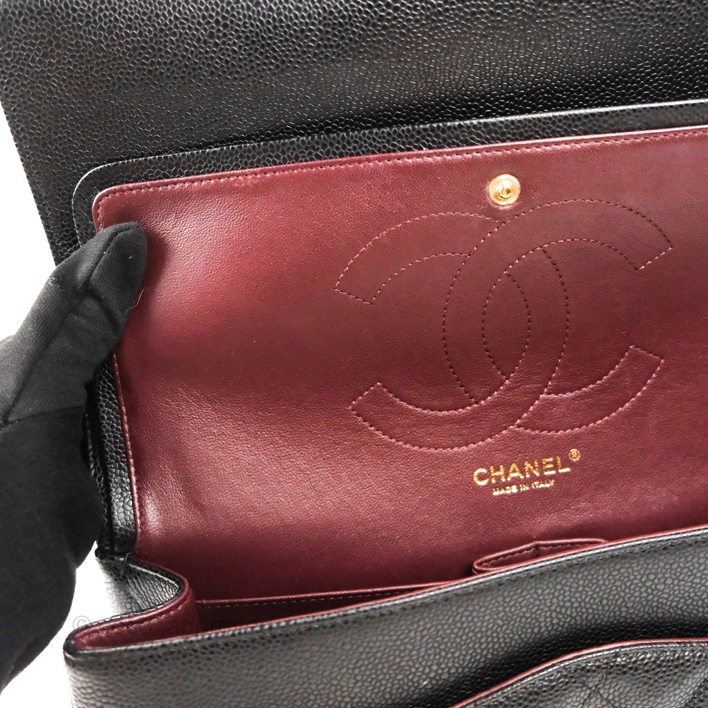 Chanel Jumbo Double Flap Black Caviar Gold Hardware⁣⁣
